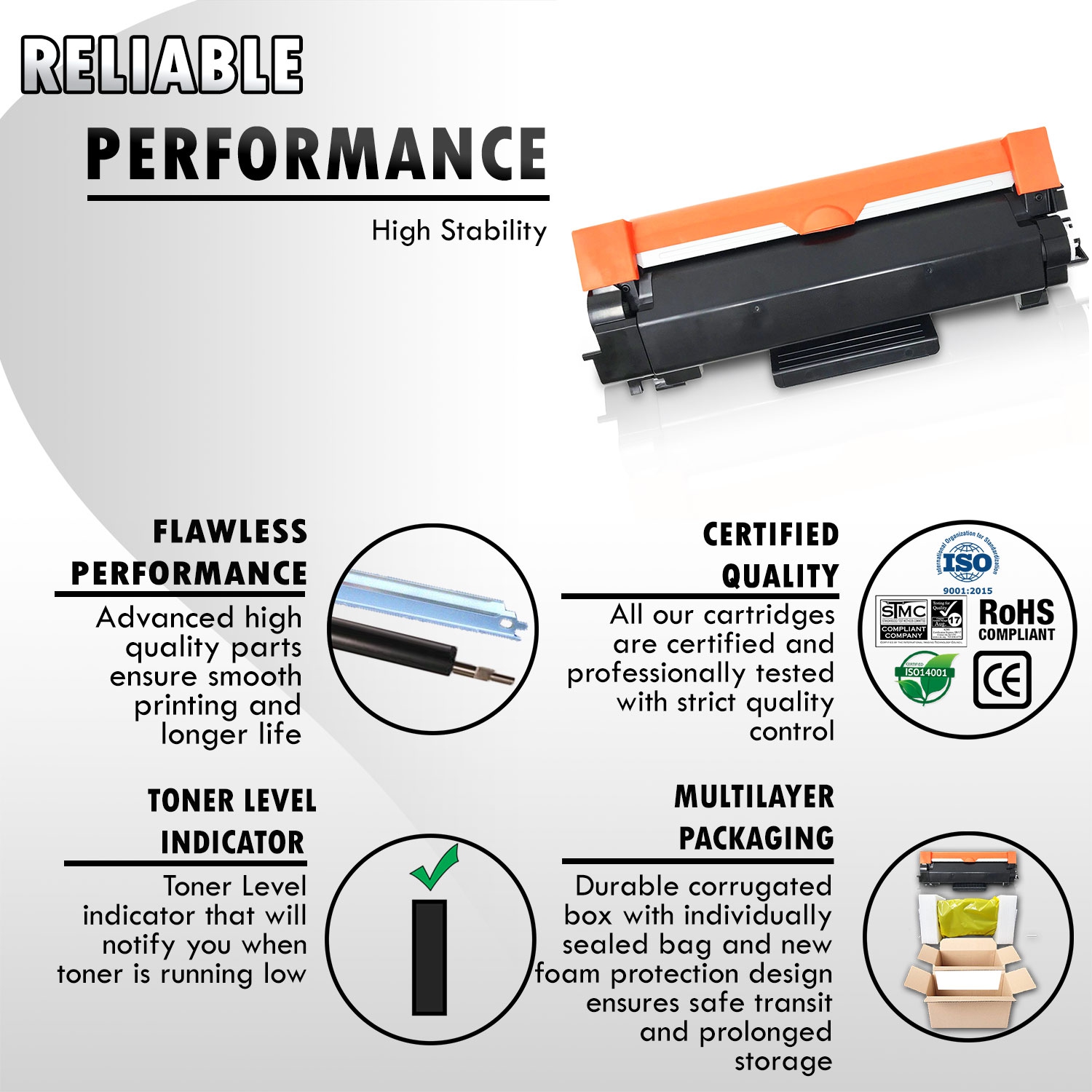 [CHIP INCLUDED] 2 High Yield Inkfirst Compatible Toner Cartridges TN-760 TN760 Replacement for Brother TN-760 MFC-L2710DW