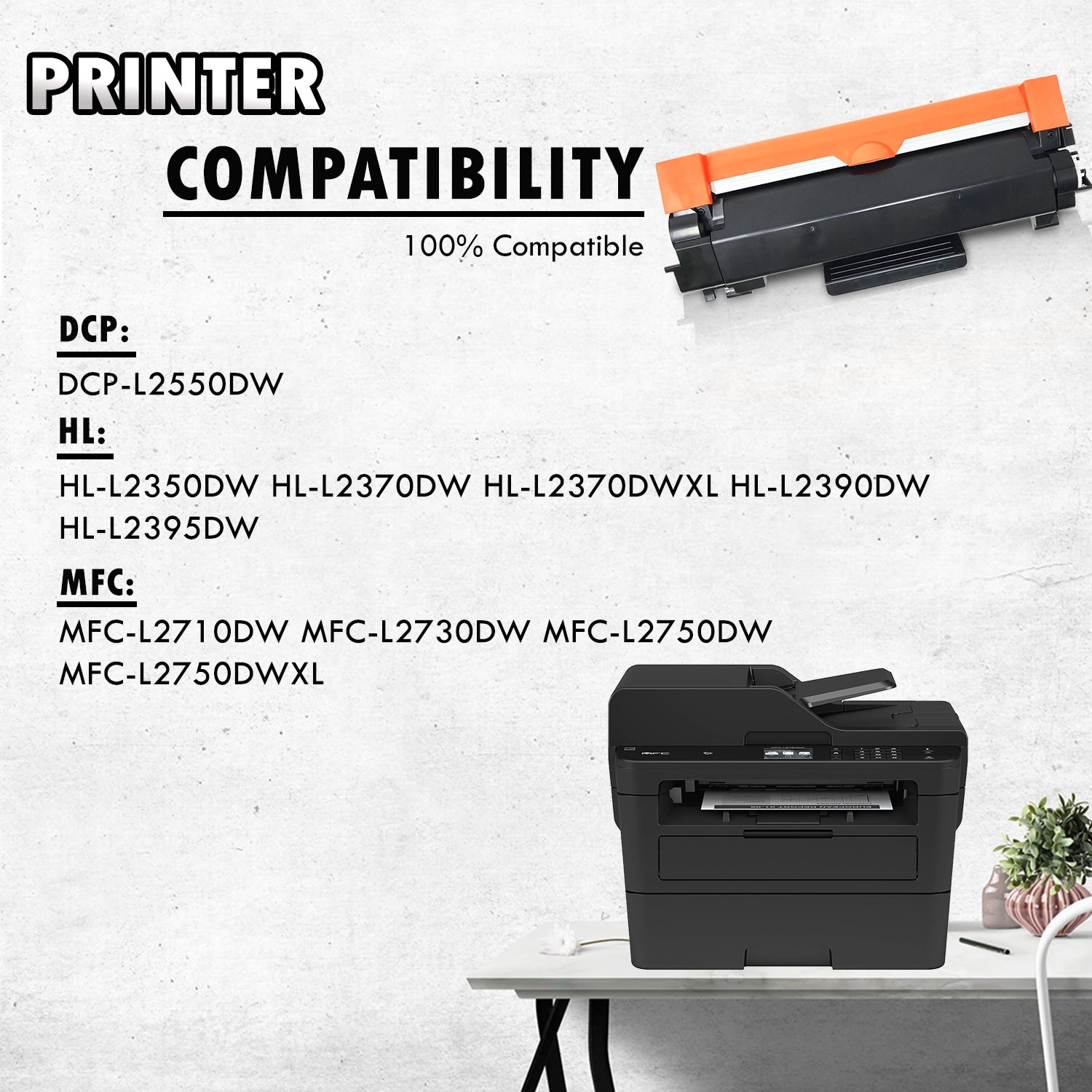 [CHIP INCLUDED] 2 High Yield Inkfirst Compatible Toner Cartridges TN-760 TN760 Replacement for Brother TN-760 MFC-L2710DW