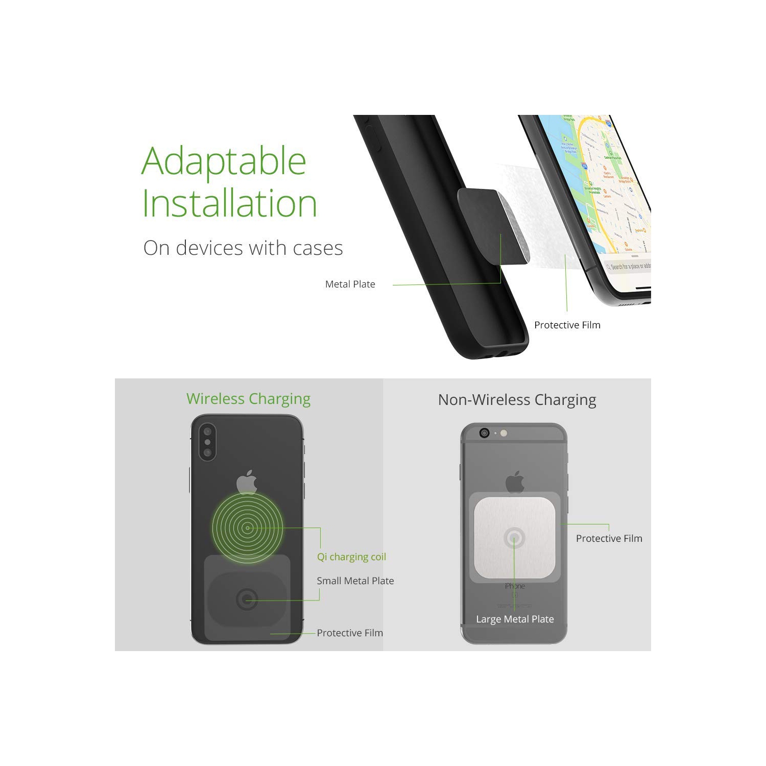 IOttie - fixation magnétique pour bouche d’air iTap 2, noire universelle