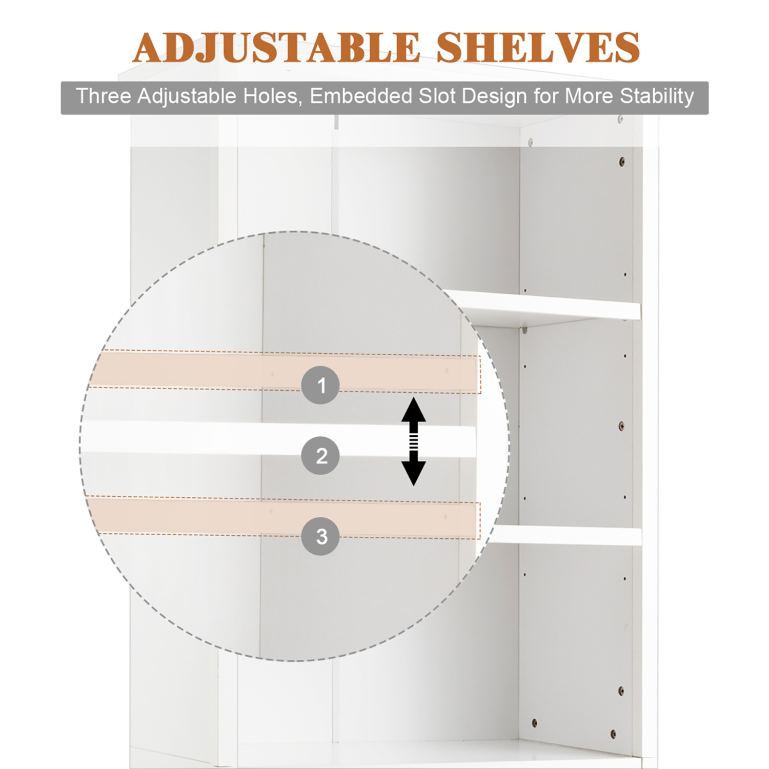 Costway Bookcase Shelving Storage Wooden Cabinet Unit Standing Bookcase W/Doors