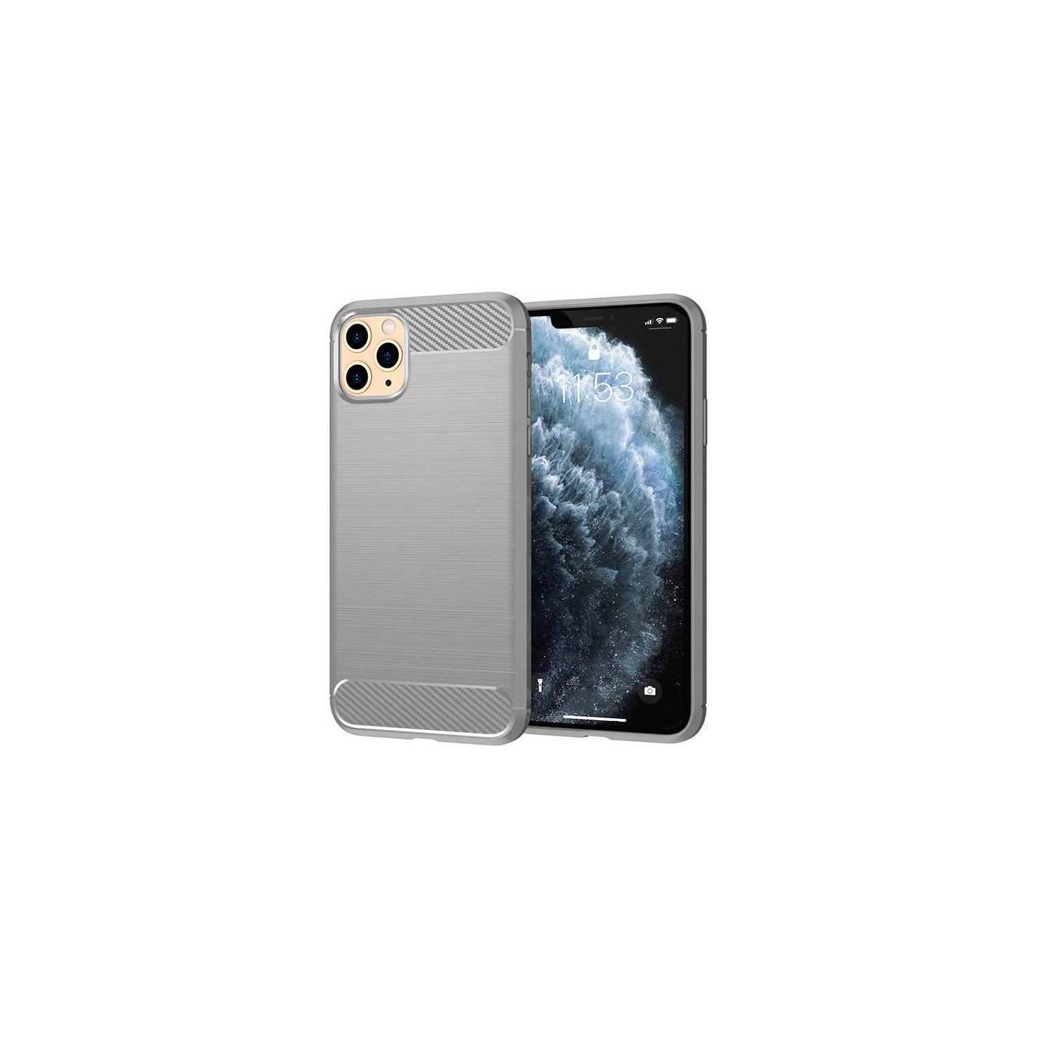 PANDACO Grey Brushed Metal Case for iPhone 11 Pro