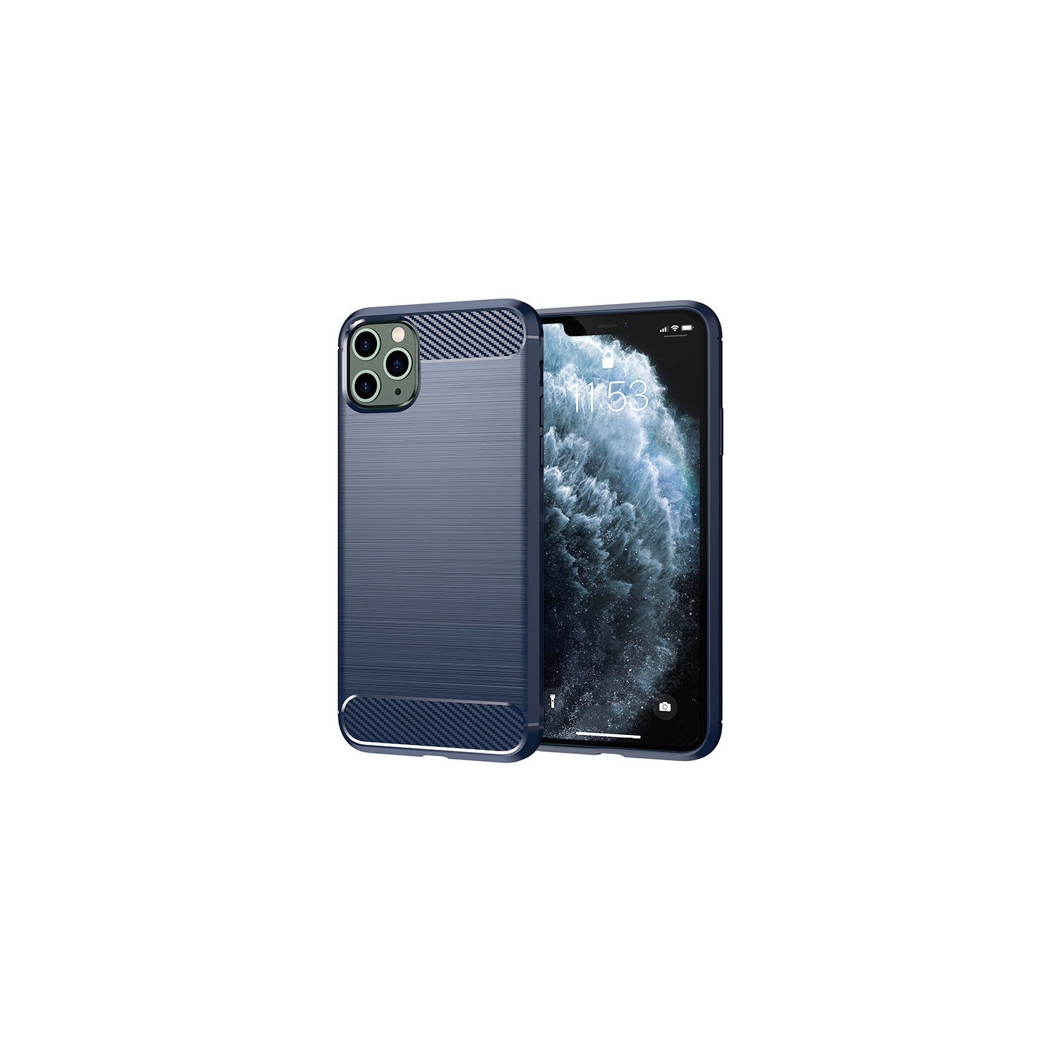 PANDACO étui en métal brossé marine pour iPhone 11 Pro