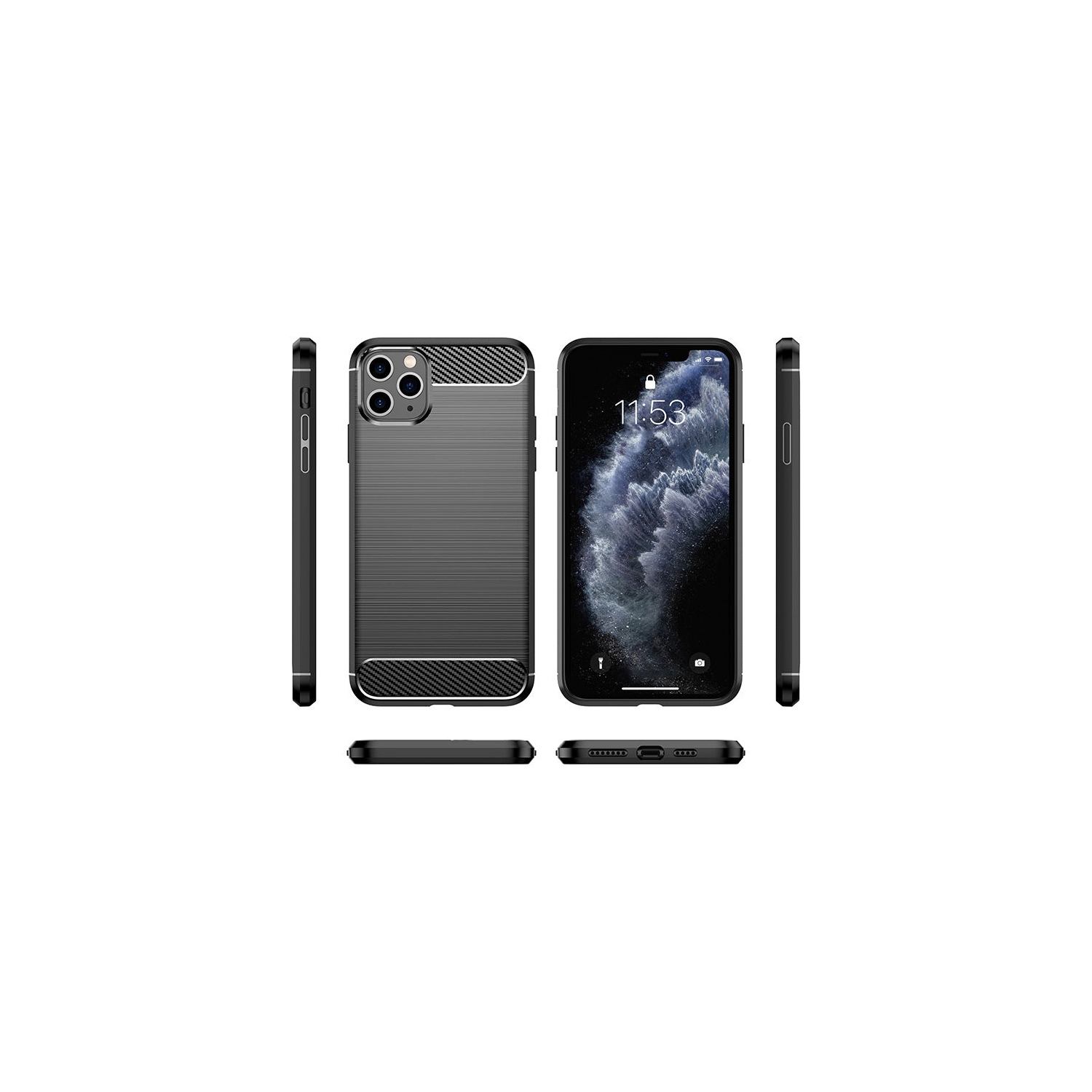 PANDACO étui en métal brossé marine pour iPhone 11 Pro