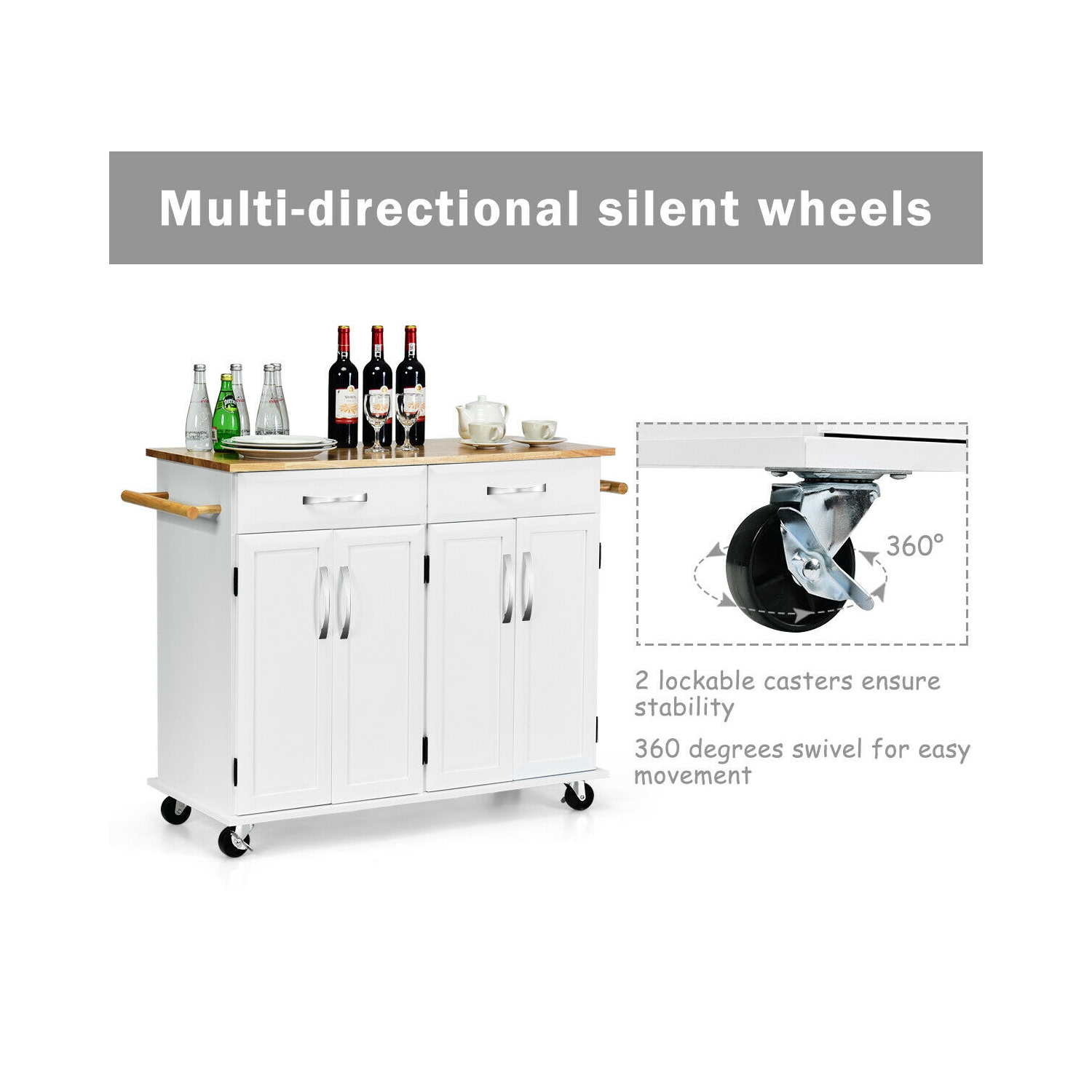 Desserte de cuisine Costway multi-rangements