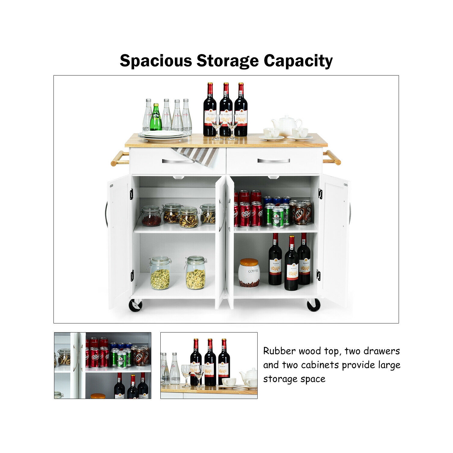 Desserte de cuisine Costway multi-rangements