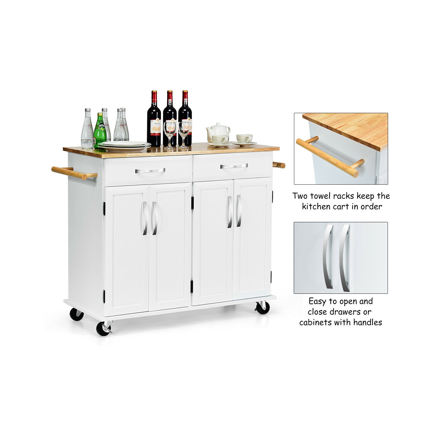 Desserte de cuisine Costway multi-rangements