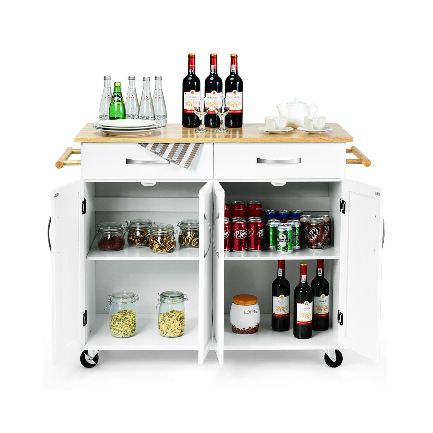 Desserte de cuisine Costway multi-rangements