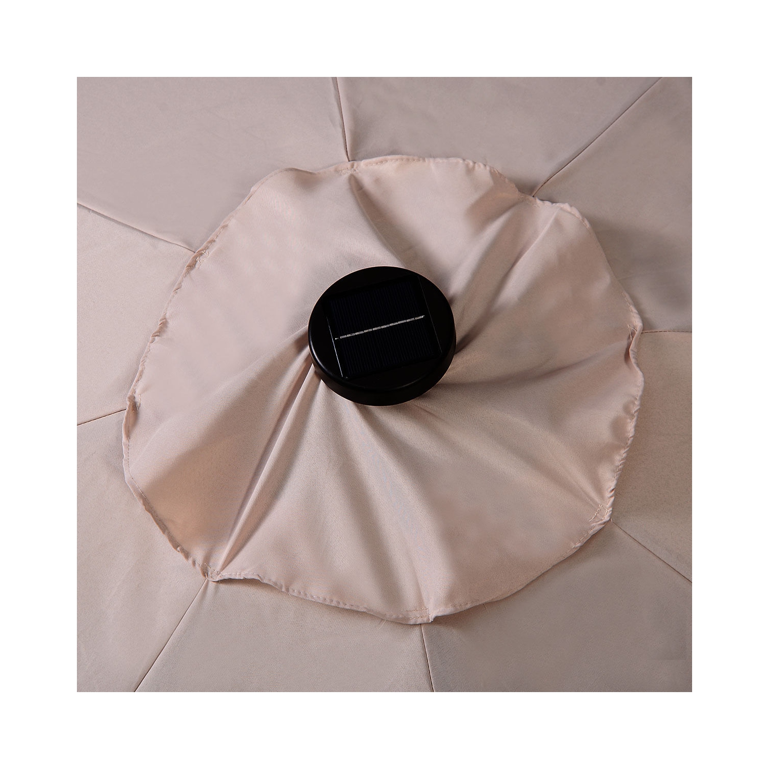 10ft Patio Solar Umbrella LED Patio Market Steel Tilt w/ Crank Outdoor