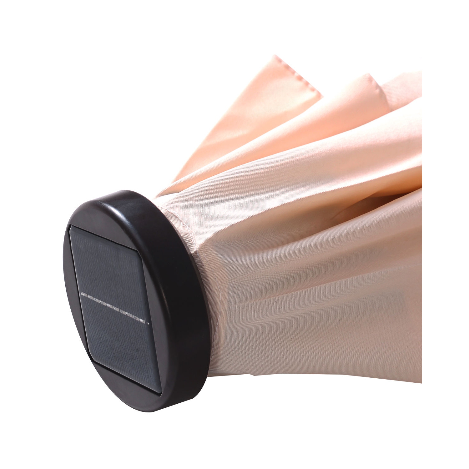 10ft Patio Solar Umbrella LED Patio Market Steel Tilt w/ Crank Outdoor