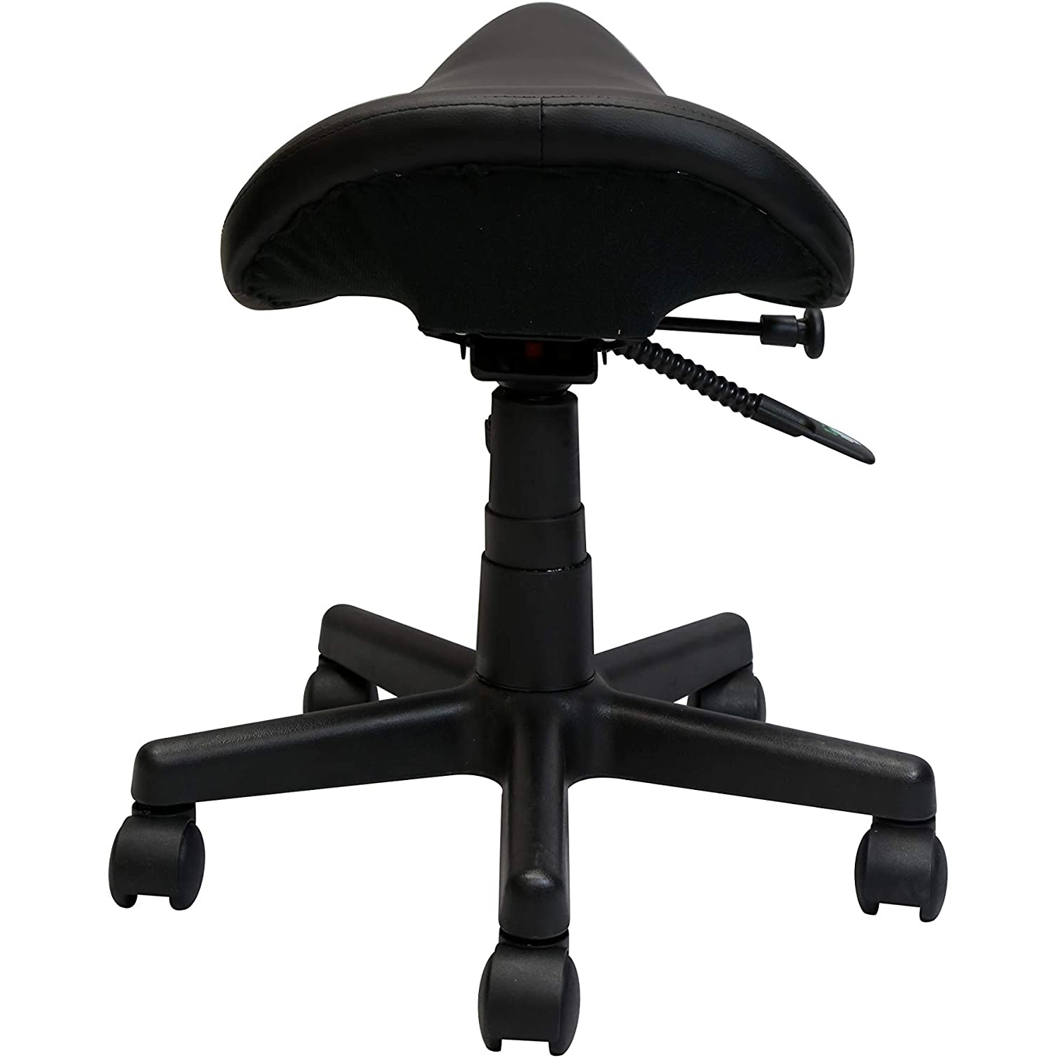 Nicer Furniture Adjustable Saddle Stool Swivel Salon Stool Massage Stool Dental Chair Black PU Leather