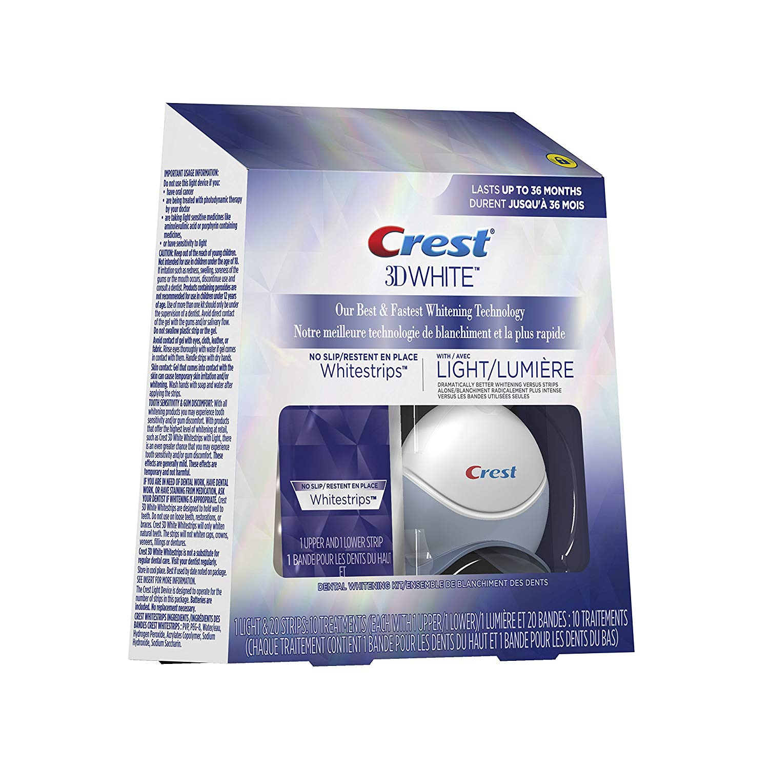 crest 3d white whitestrips with light kit