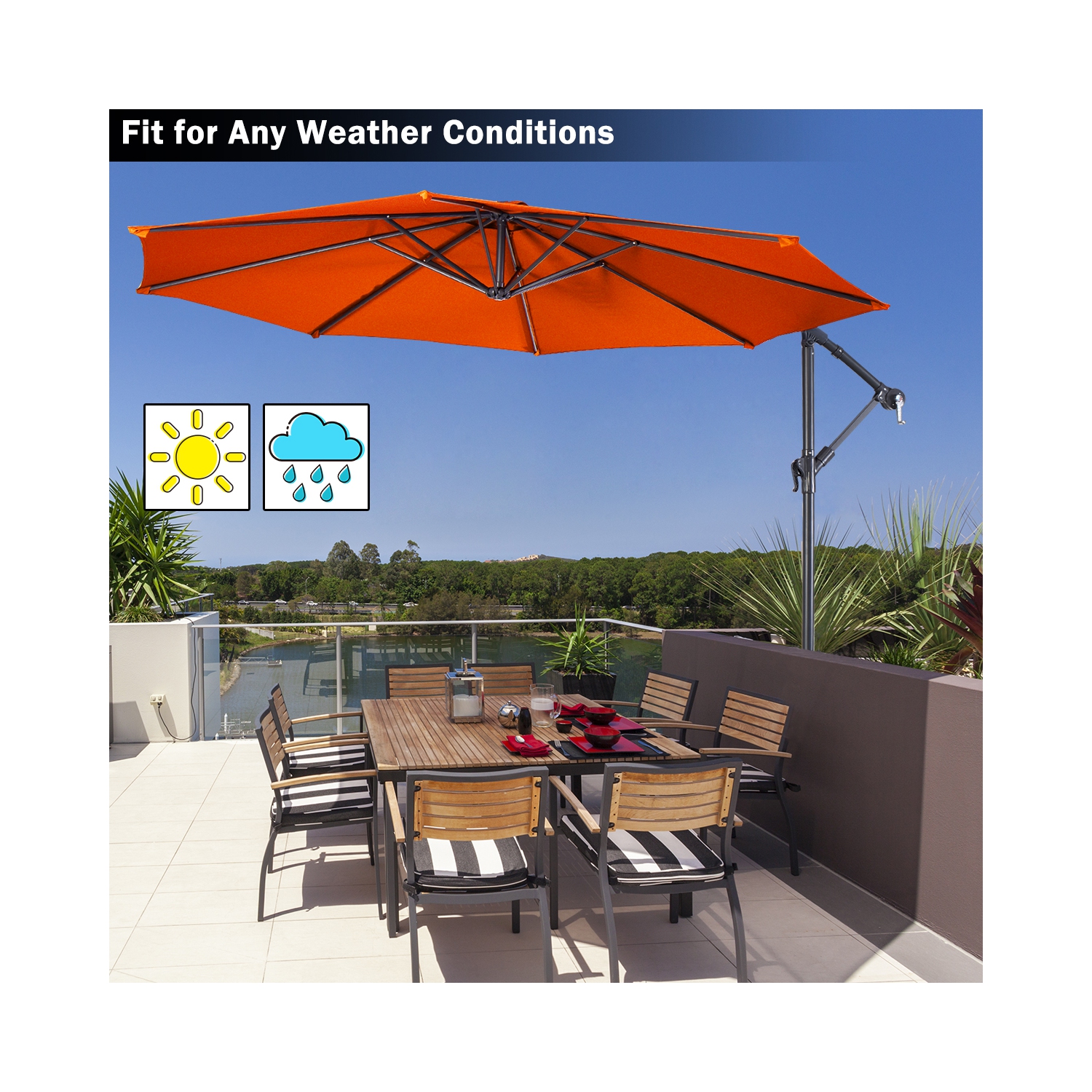 Parasol déporté 305cm