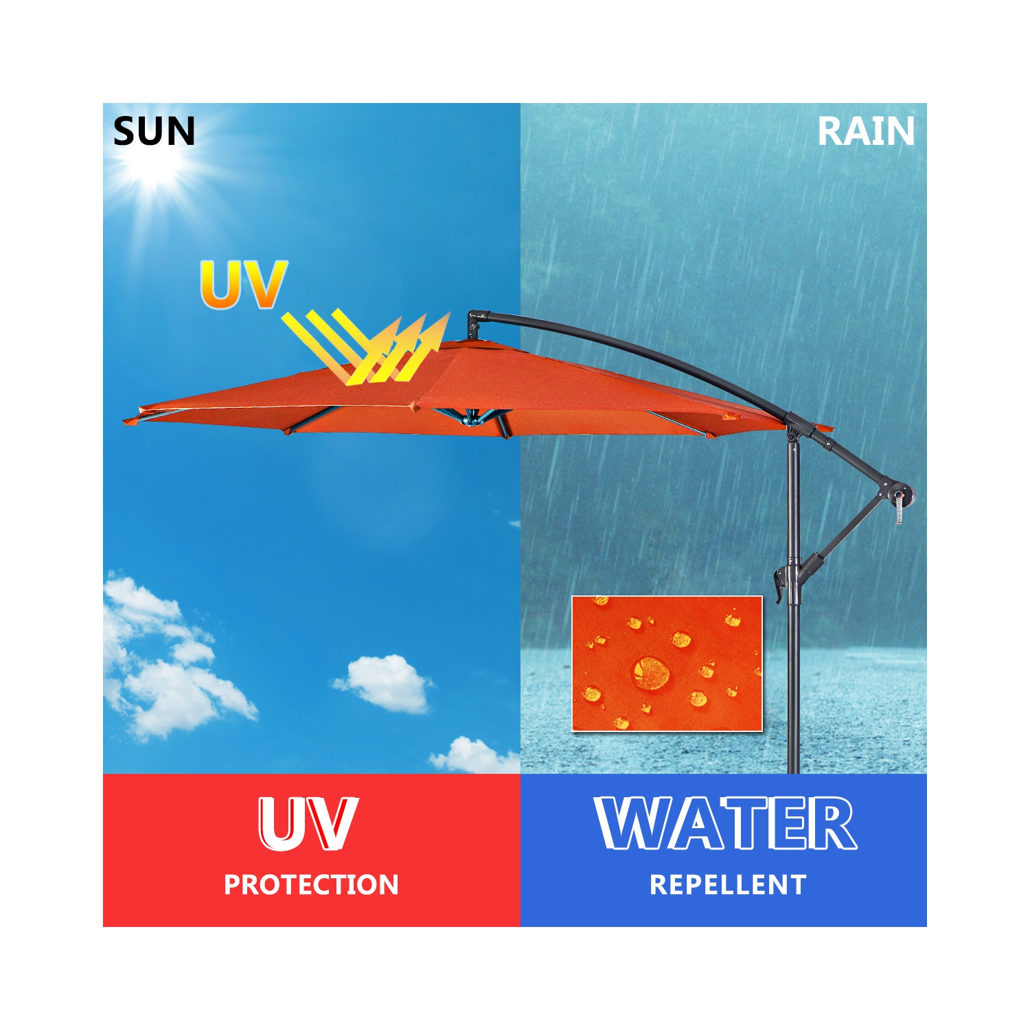 Parasol déporté 305cm