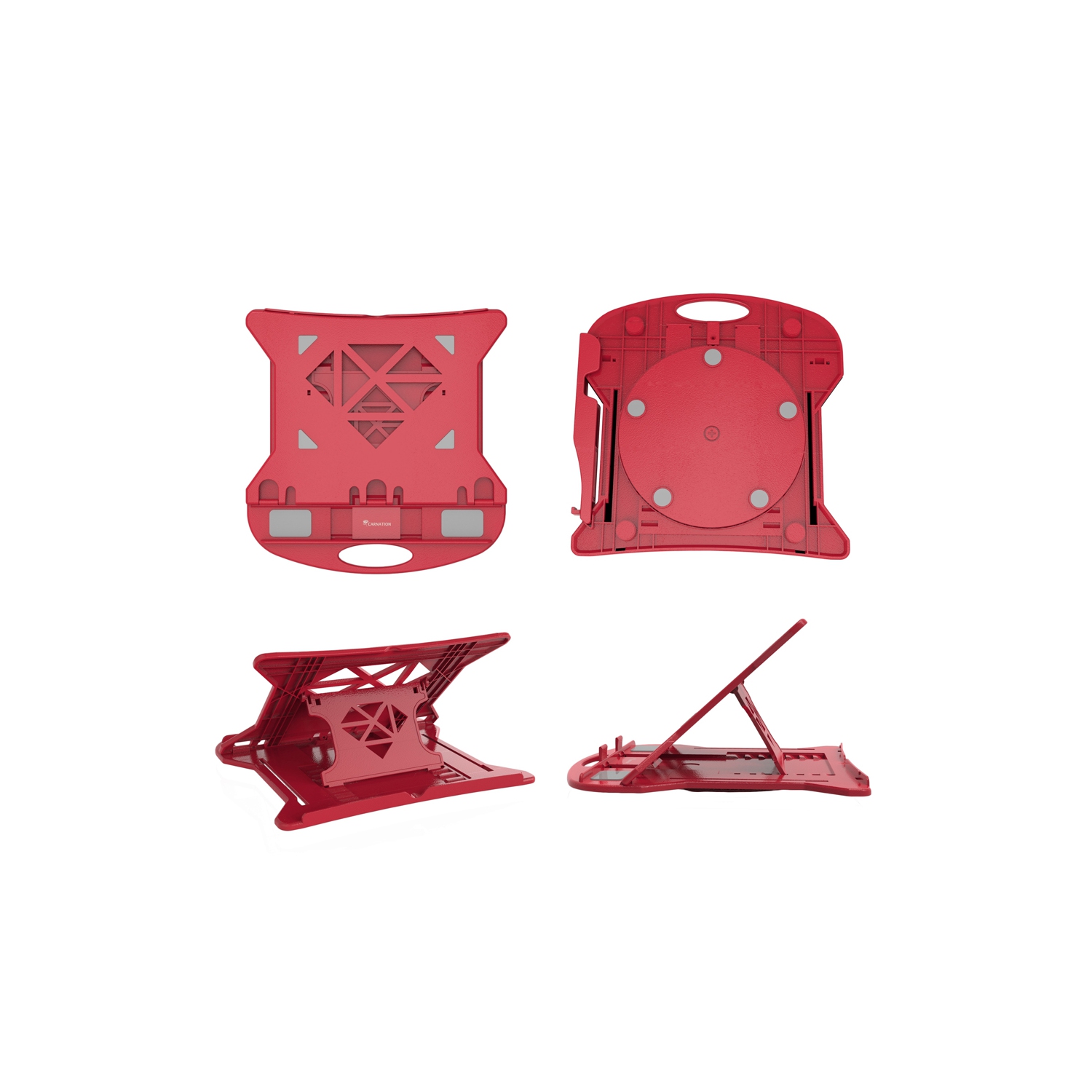 Carnation Ergonomic Adjustable Laptop Stand, Compatible With Macbook, Notebook, Tablets - Red Colour