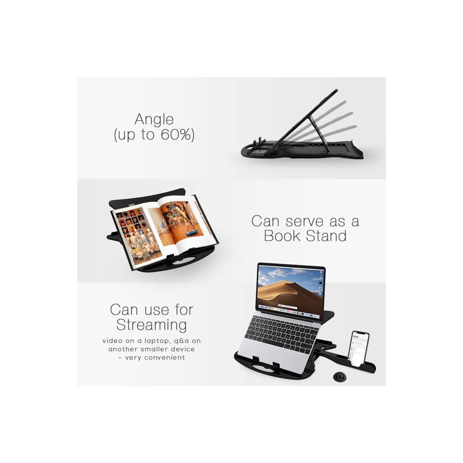 Carnation Ergonomic Adjustable Laptop Stand, Compatible With Macbook, Notebook, Tablets - Red Colour