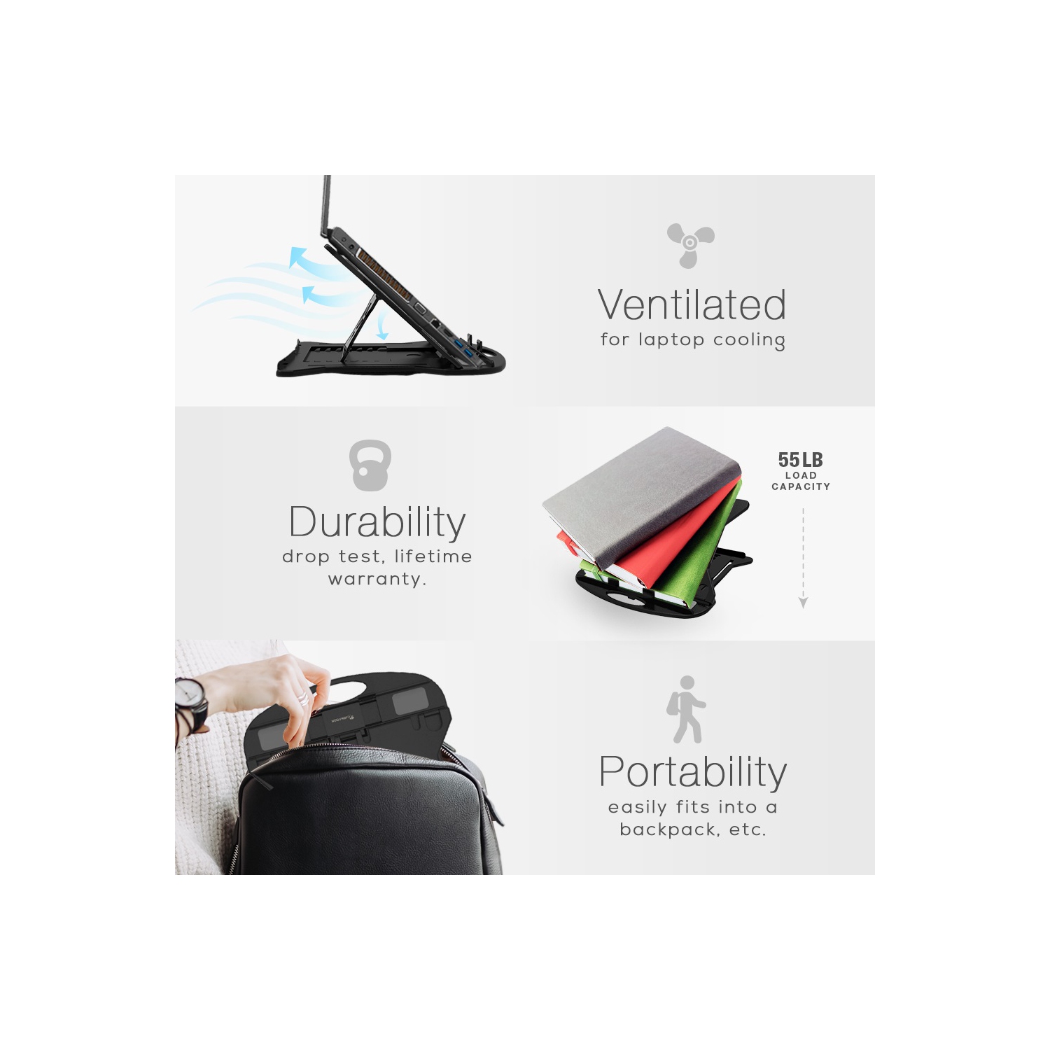 Carnation Ergonomic Adjustable Laptop Stand, Compatible With Macbook, Notebook, Tablets - Red Colour