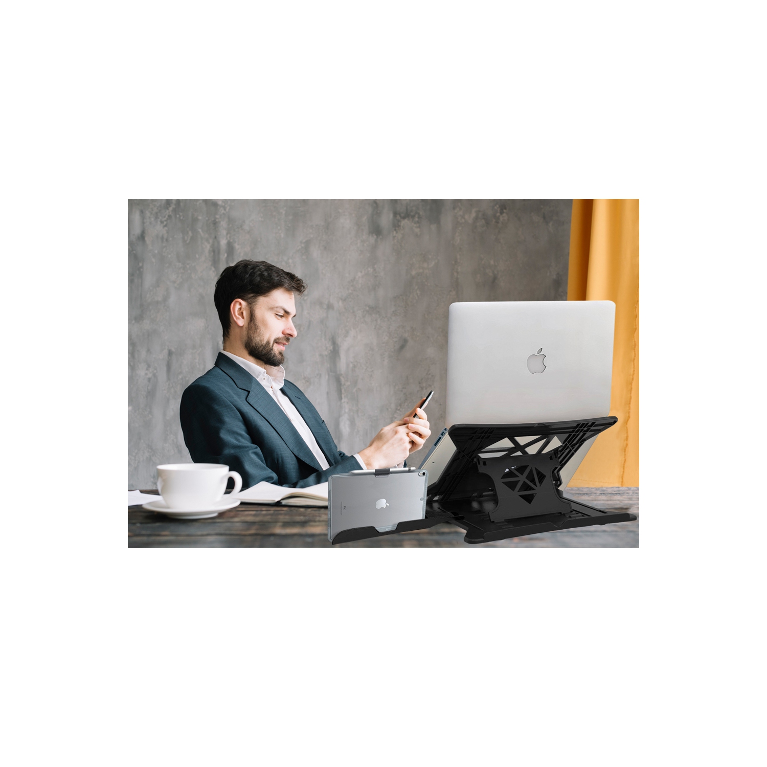 Carnation Ergonomic Adjustable Laptop Stand, Compatible With Macbook, Notebook, Tablets - Red Colour