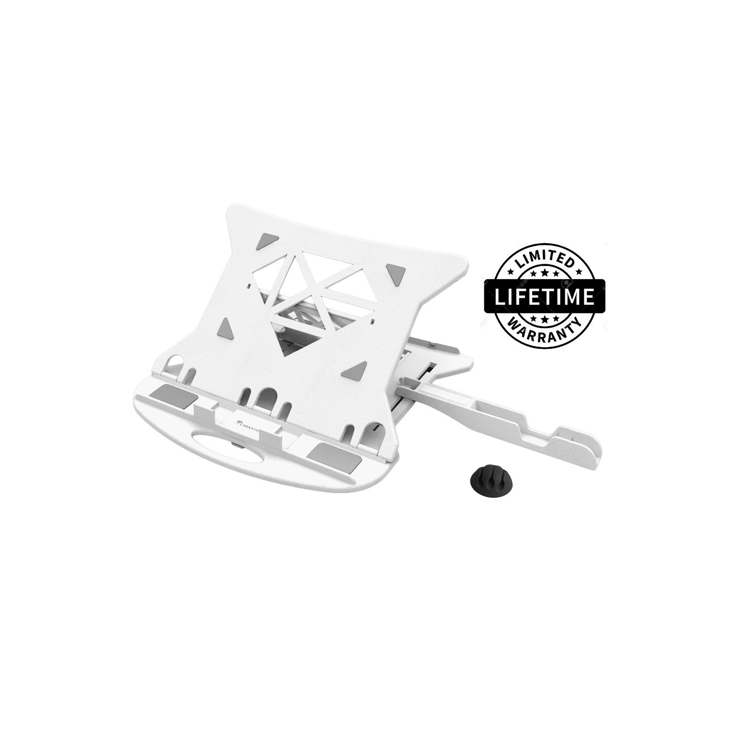 Carnation Ergonomic Adjustable Laptop Stand, Compatible With Macbook, Notebook, Tablets - White Colour