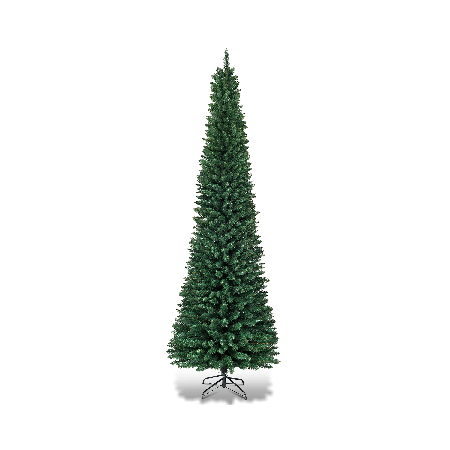 Costway 7Ft PVC Artificial Pencil Christmas Tree Slim w/ Stand Home Decor Green