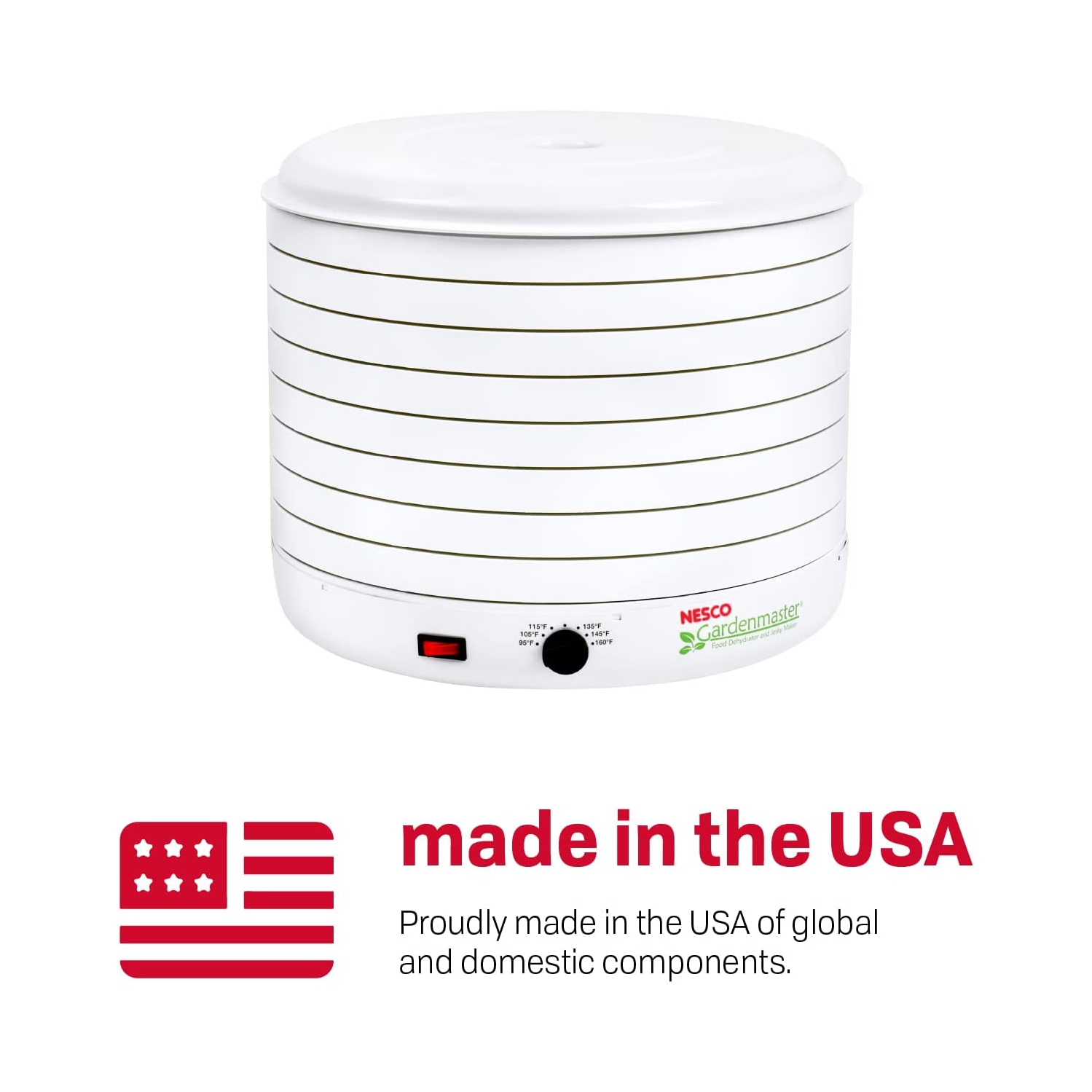 Nesco American 8 Tray Gardenmaster Pro Food Harvet Déshydrateur pour Jerky et Snacks - Blanc