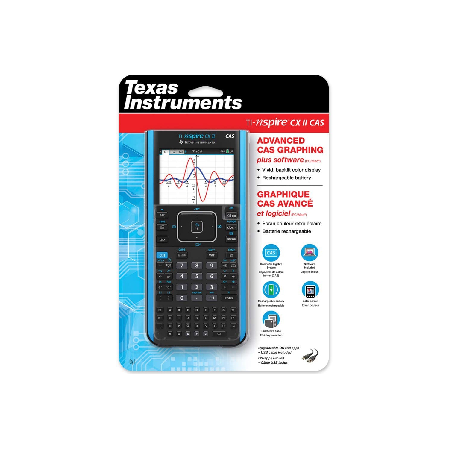 Texas Instruments TI-Nspire CX II CAS Color Graphing Calculator 