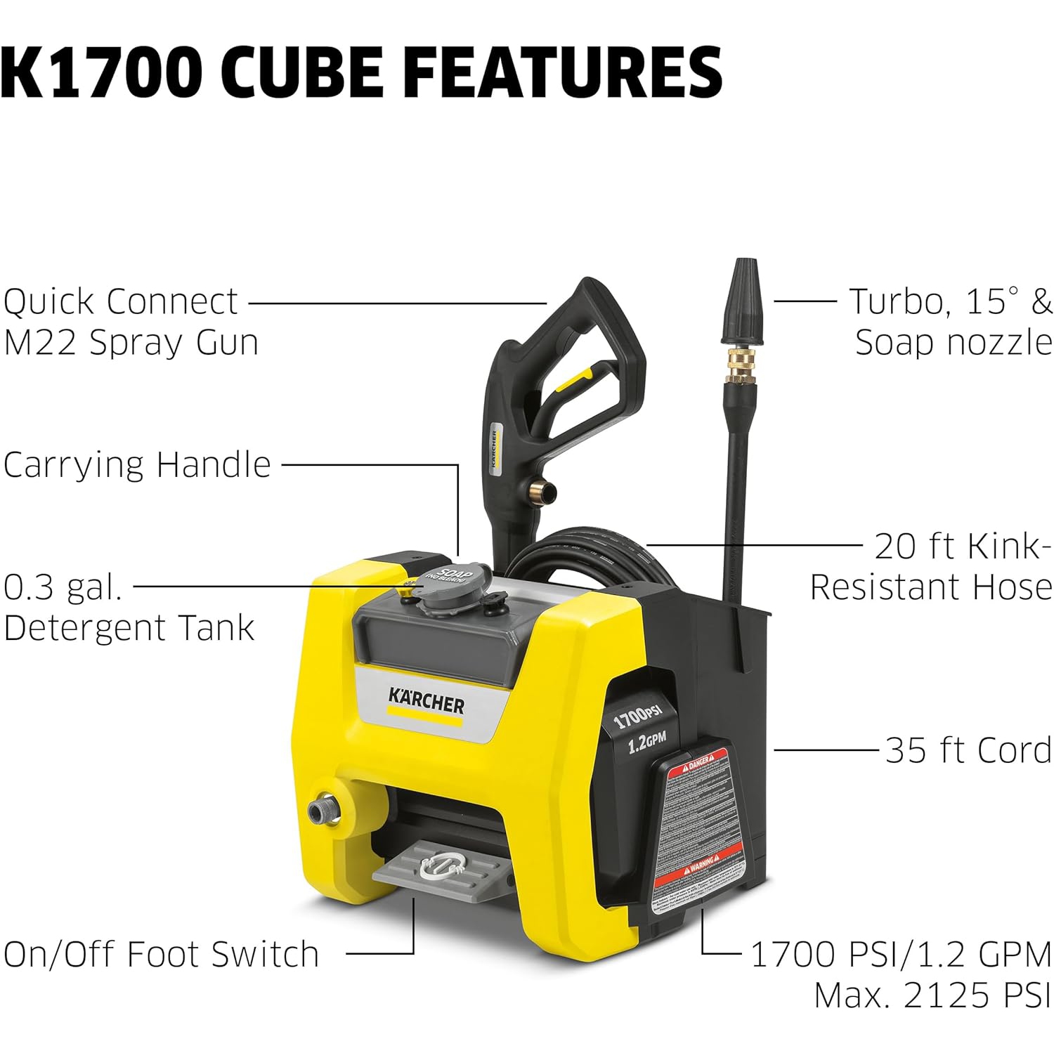 K1700 pulvérisateur électrique de 1700&nbsp;lb/po²