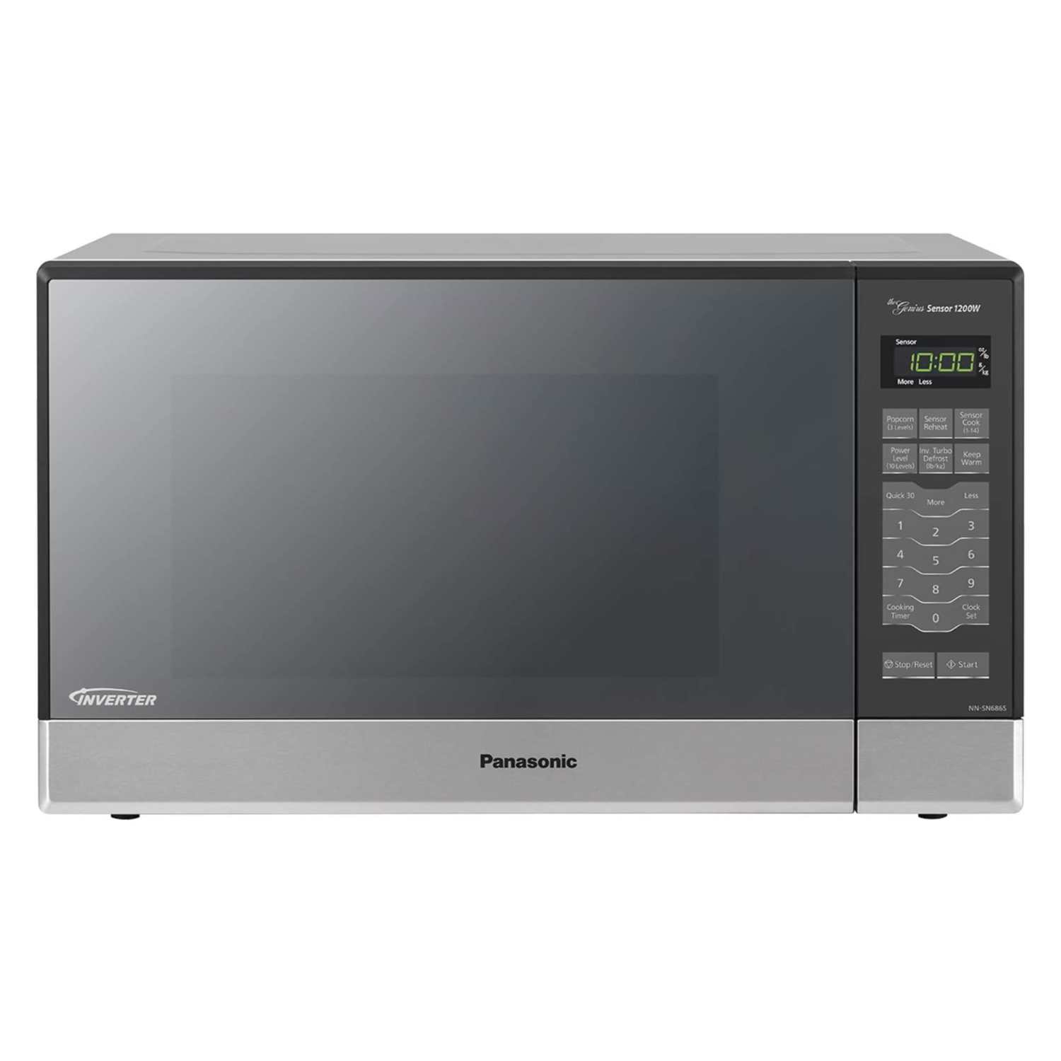 Panasonic 1.2 cu ft Microwave Oven Countertop/Built-in with Inverter Technology and Genius Sensor, 1200W - Stainless Steel (NN-SN686S)