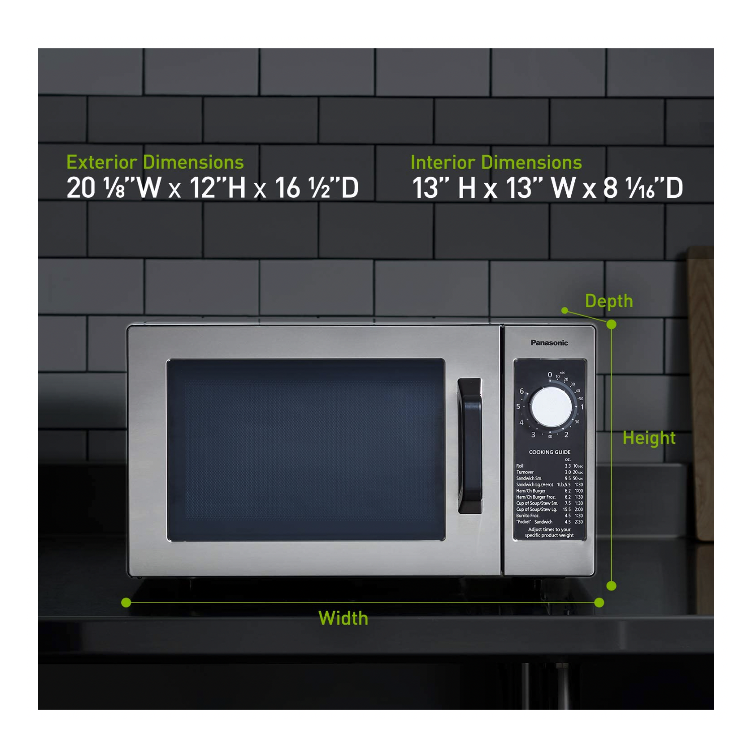Panasonic 0,8 Cu. Micro-ondes commercial léger Ft, écran tactile - 1000 W de puissance de cuisson
