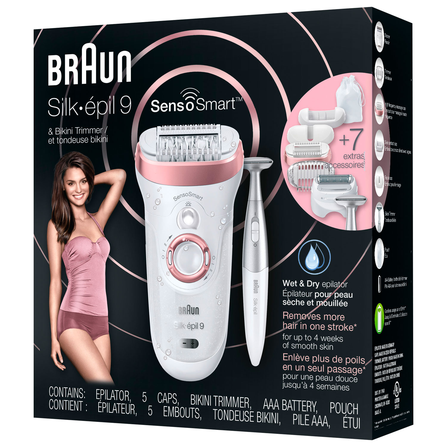 Braun Silk-epil 9 SkinSpa SensoSmart 9/980 Wet & Dry Epilator with 8 extras  incl. Silk-epil 3in1 Trimmer: Buy Online at Best Price in Egypt - Souq is  now