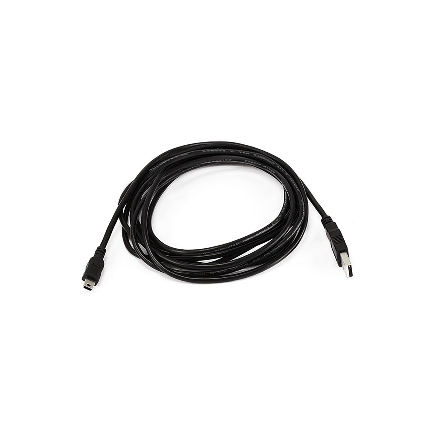 PrimeCables 10ft USB 2.0 A Male to Mini B 5pin 28/28AWG Cable - Black