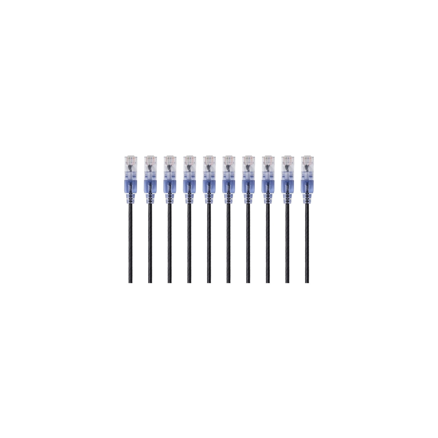Monoprice 10-Pack, SlimRun Cat6A Ethernet Network Patch Cable, 14ft Black