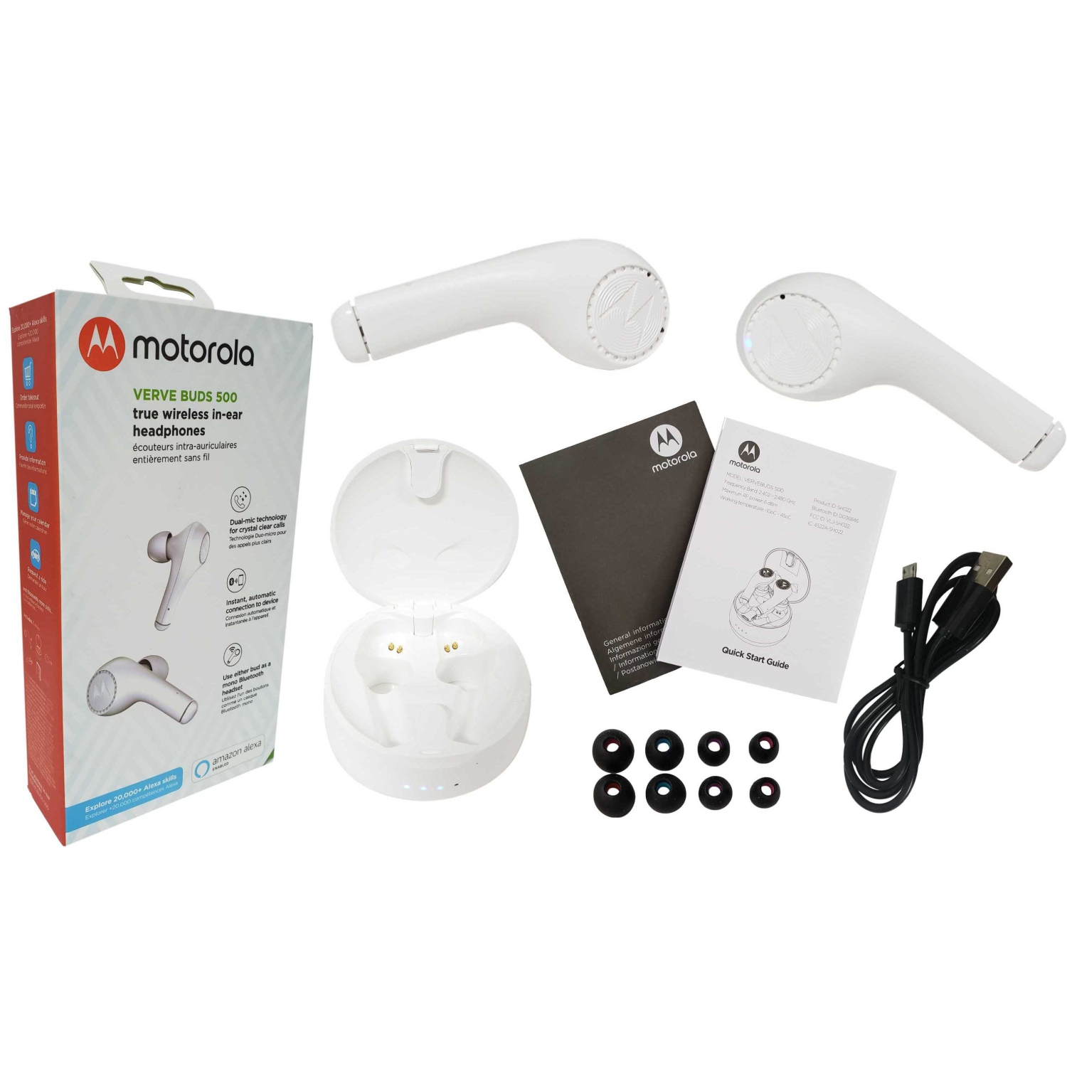 Motorola Verve Buds 500 True Wireless Bluetooth in-Ear Headphones Ear Pods - White - Open Box