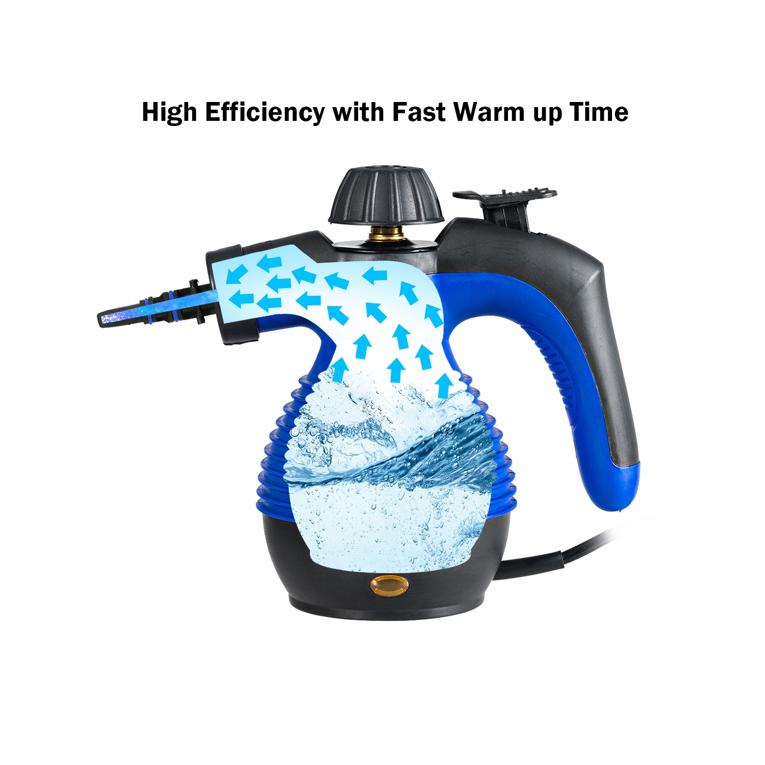 Costway Multifunction Portable Steamer Household Steam Cleaner 1050W W/Attachments Blue