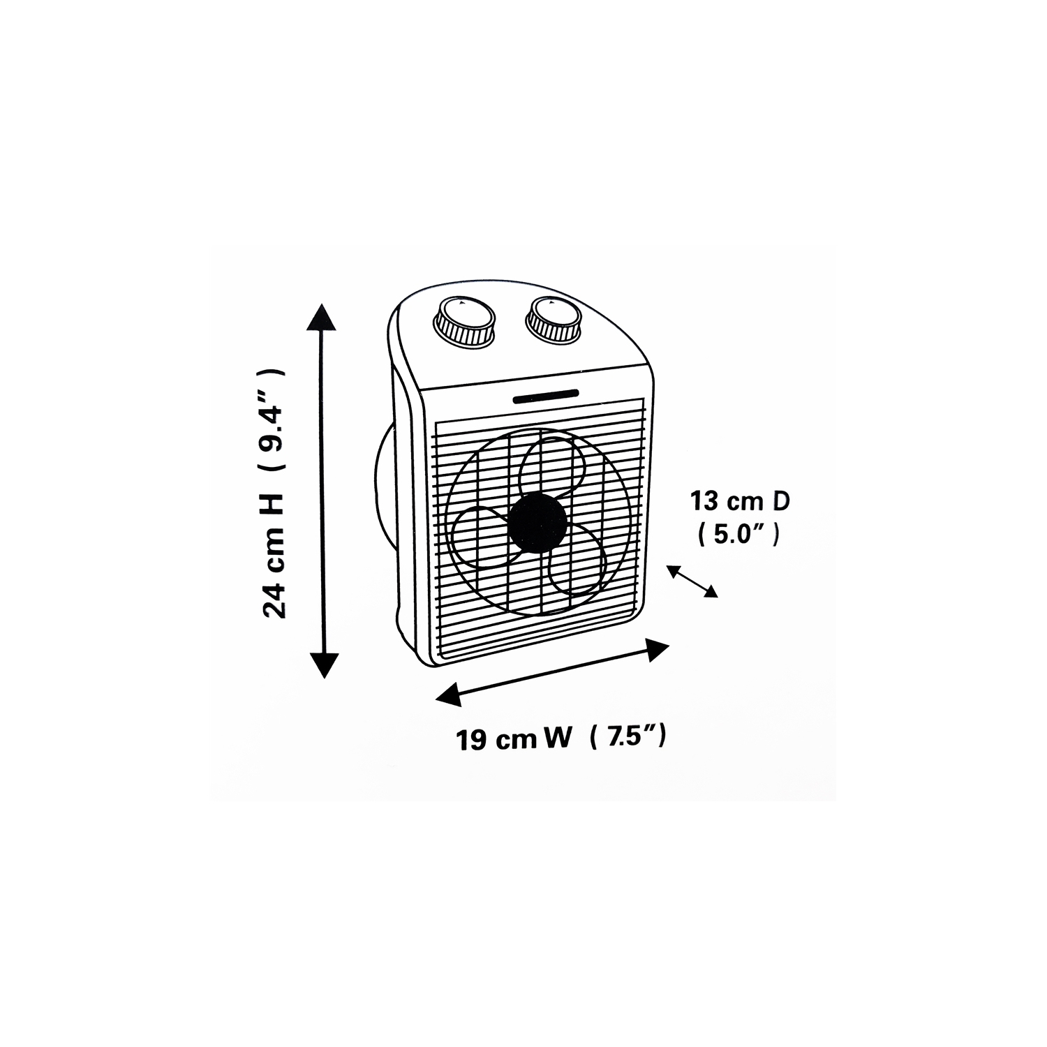 Xtricity 4-80304 Watson Radiateur + Ventilateur Élément Métallique 750W-1500W Noir