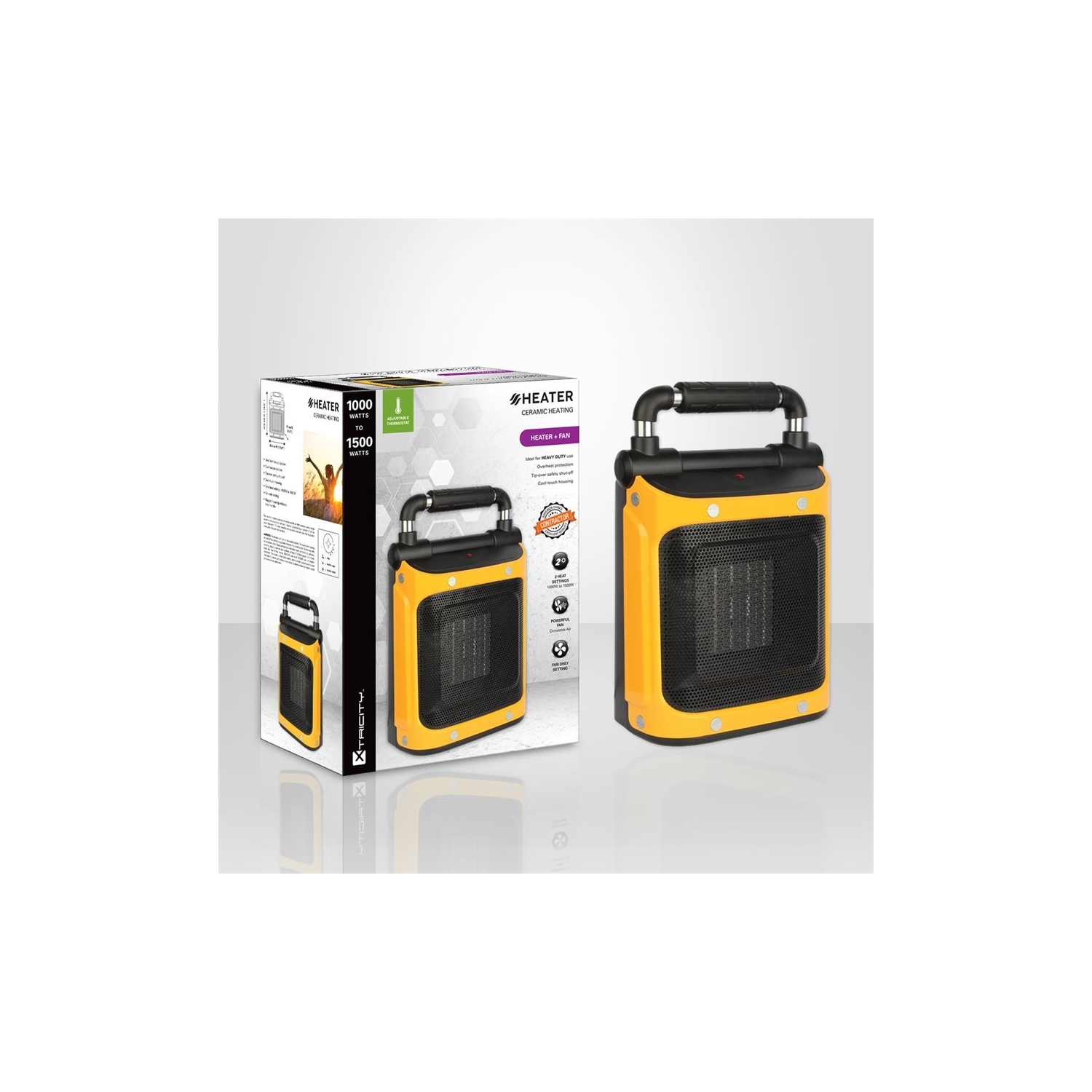 Xtricity 4-80305 Radiateur + Ventilateur Élément en Céramique pour Utilisation Intensive 1000W-1500W