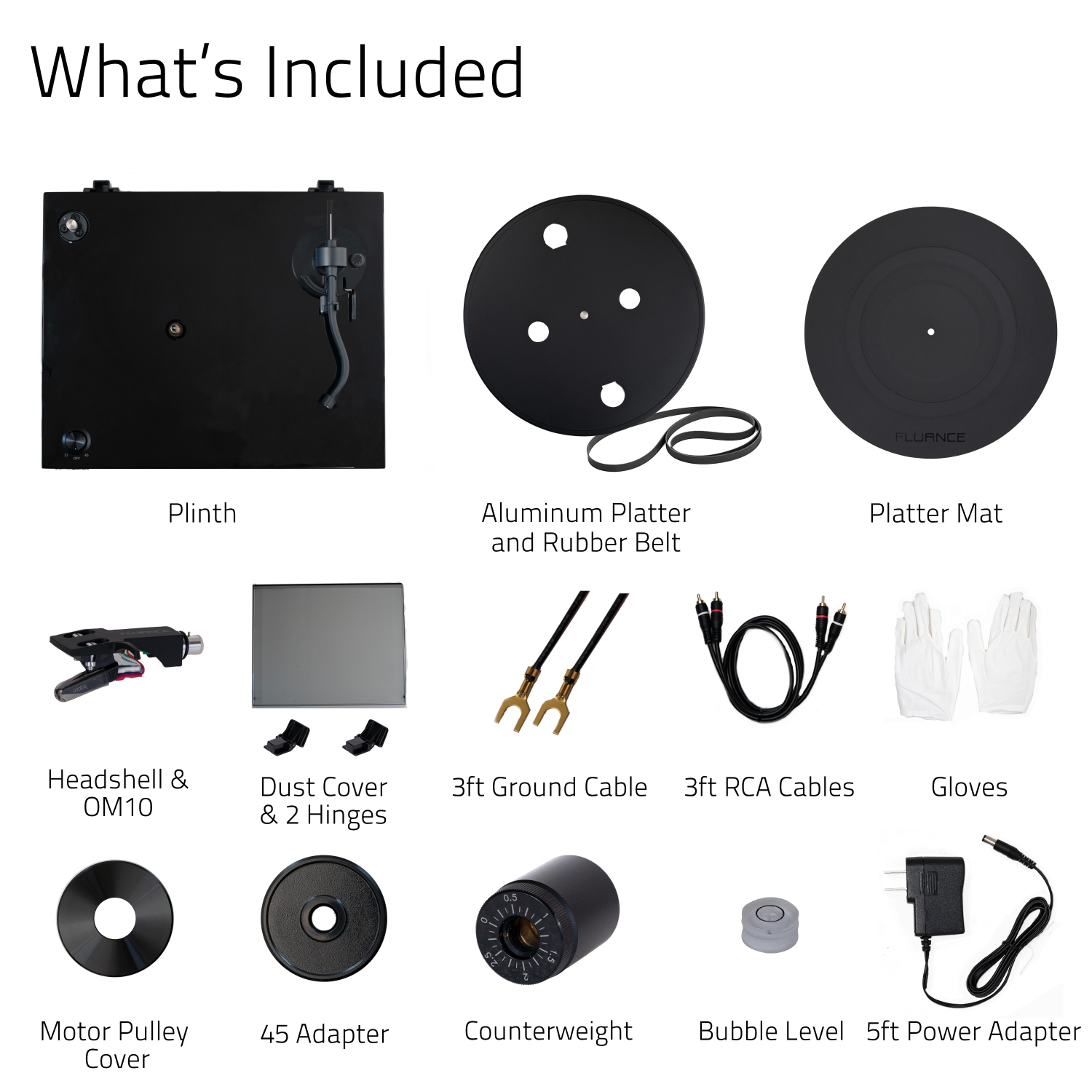 Fluance RT82 Reference High Fidelity Vinyl Turntable Record Player with Ortofon OM10 Cartridge & Speed Control Motor