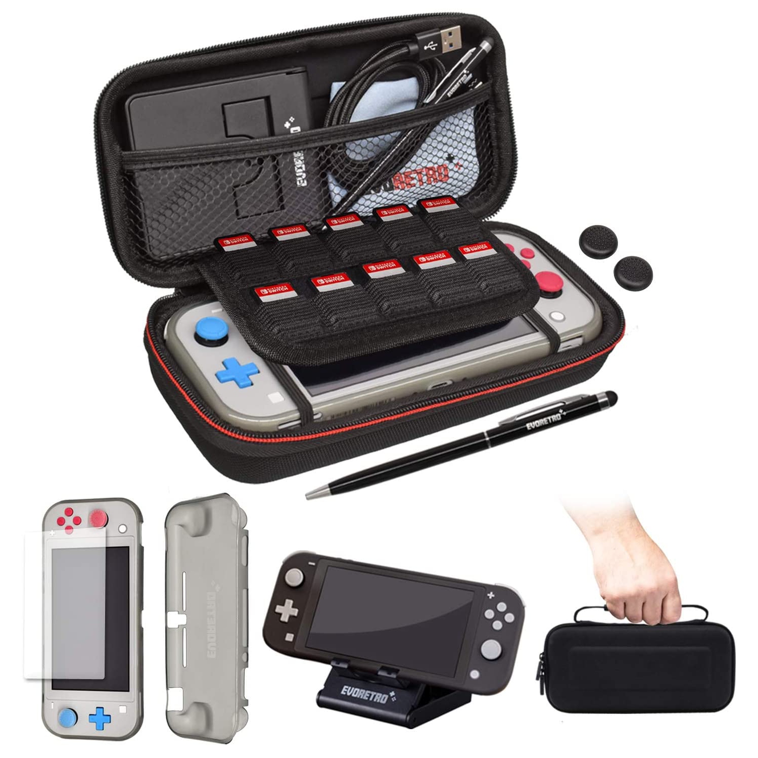 Nintendo Switch-Lite Bundle Starter kit (Mystery Box) (Black) by EVORETRO
