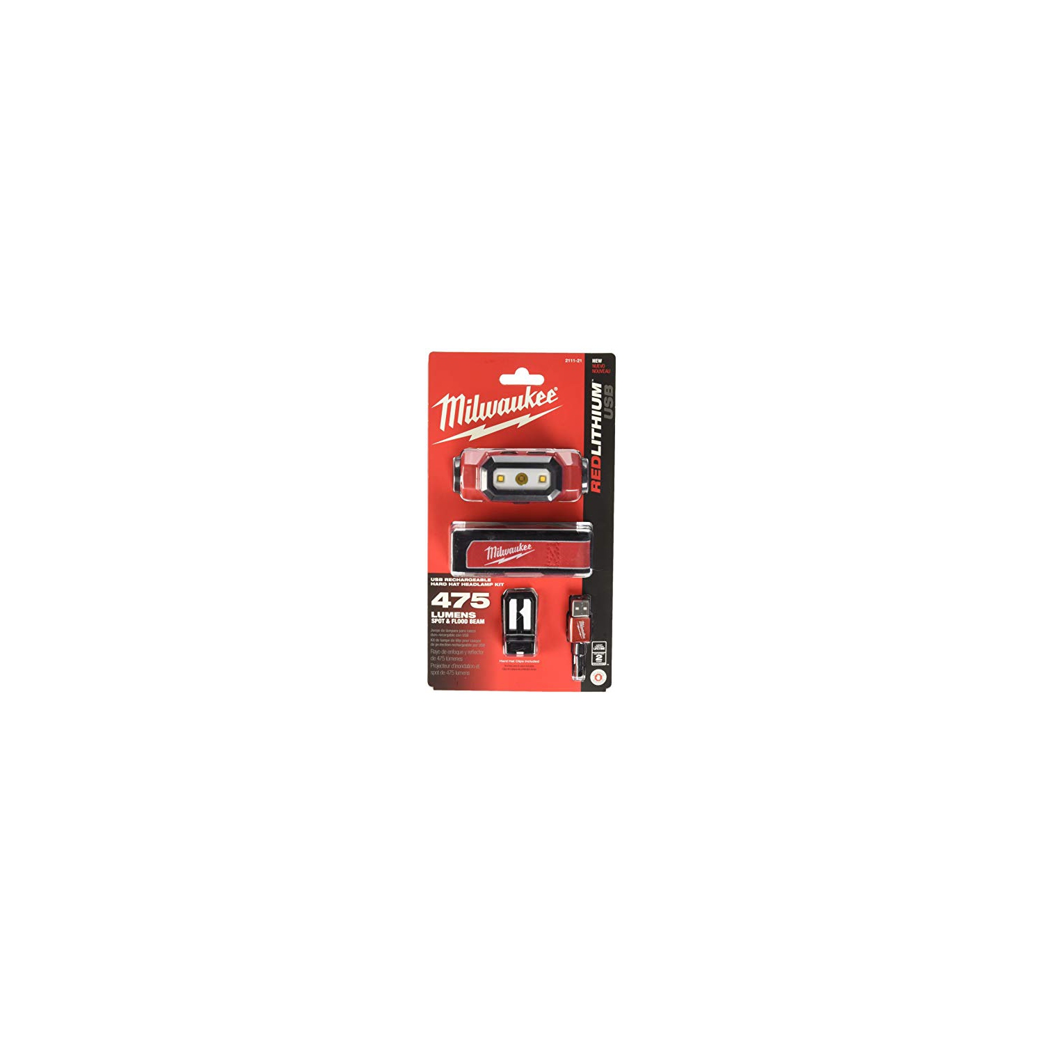 Milwaukee Electric Tools 2111-21 USB Rechargeable Headlamp Red