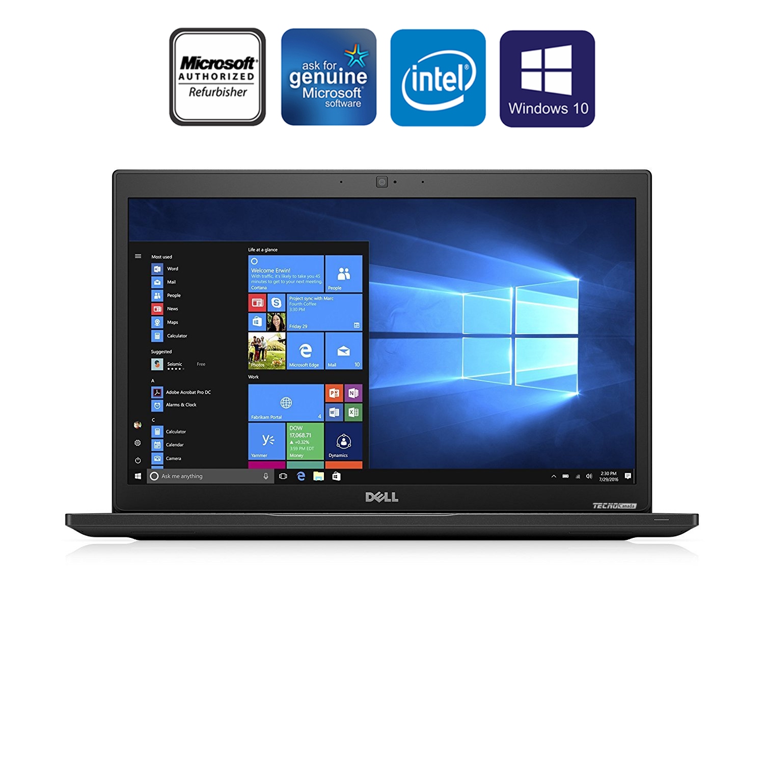 Refurbished (Good) - Dell Latitude 7480 Laptop 14" Core i5 6300U 16GB RAM 256GB SSD Win10 Home WiFi