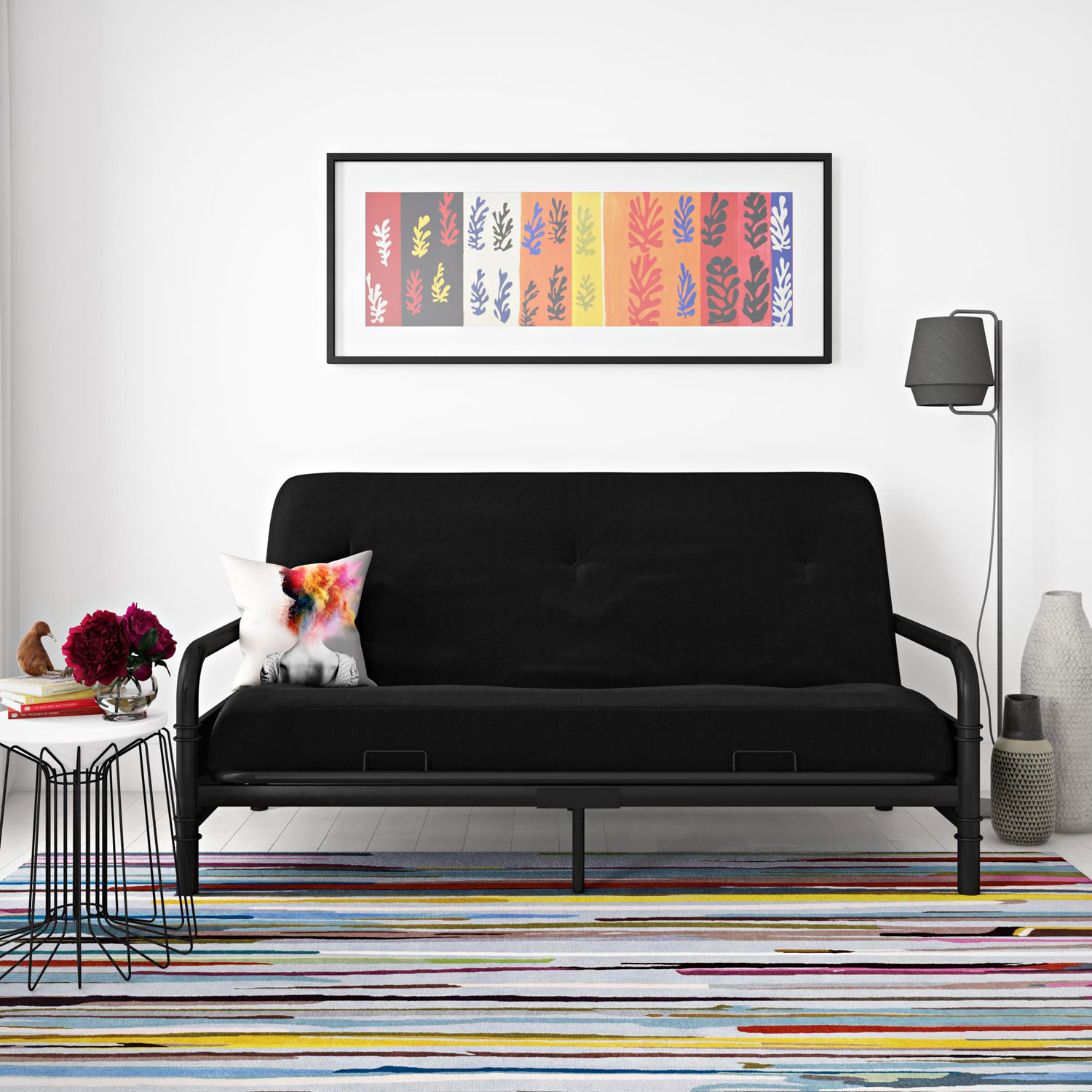 Futon en polyester contemporain Mali de DHP - Noir