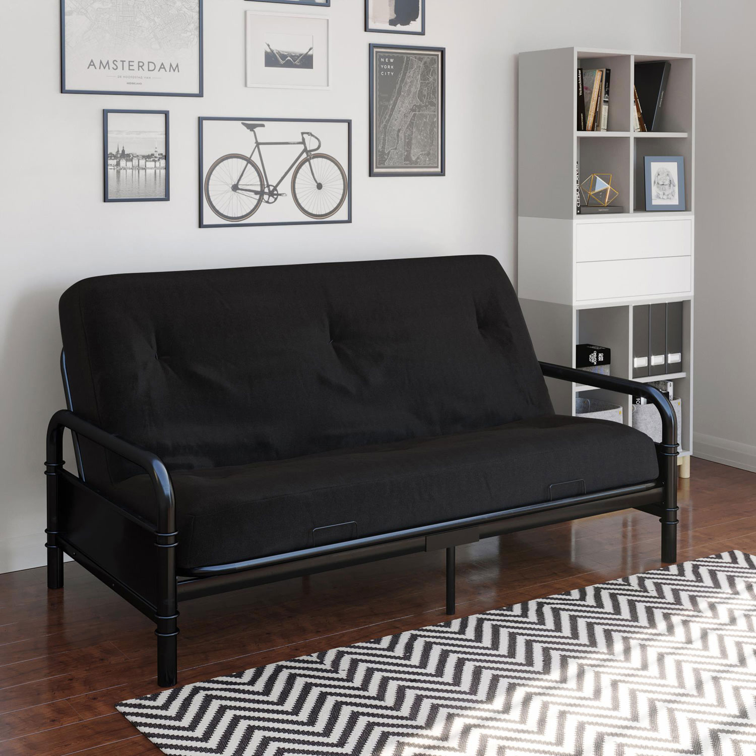 Futon en polyester contemporain Mali de DHP - Noir