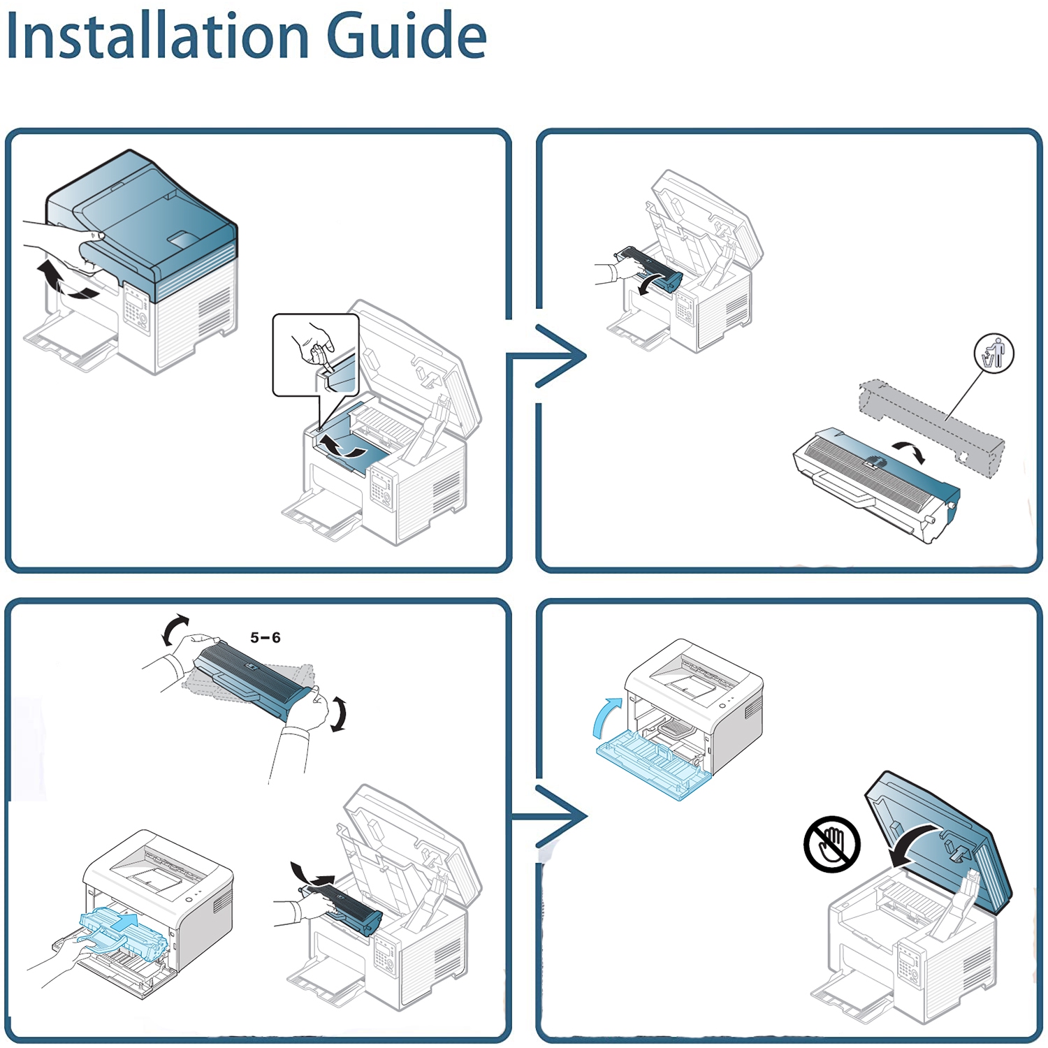 Printer Pro™ 4 COLORS SET - Samsung 407/CLT-407/CLT407S BK/M/Y/C Toner Cartridge-Samsung Printer CLX-3185