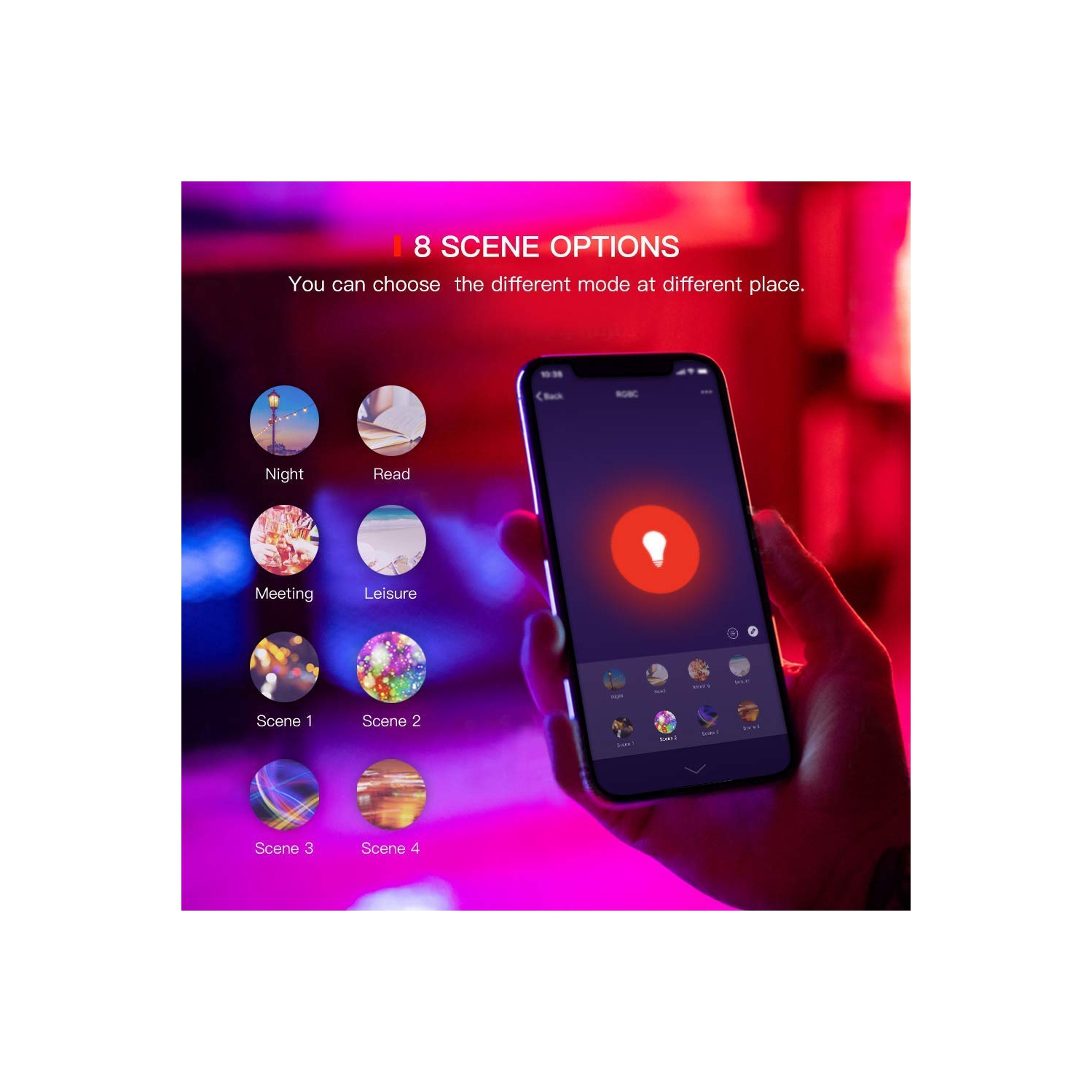 Ampoule DEL intelligente multicolore à intensité variable de 60 W équivalent à 900 lumens de Raxxio