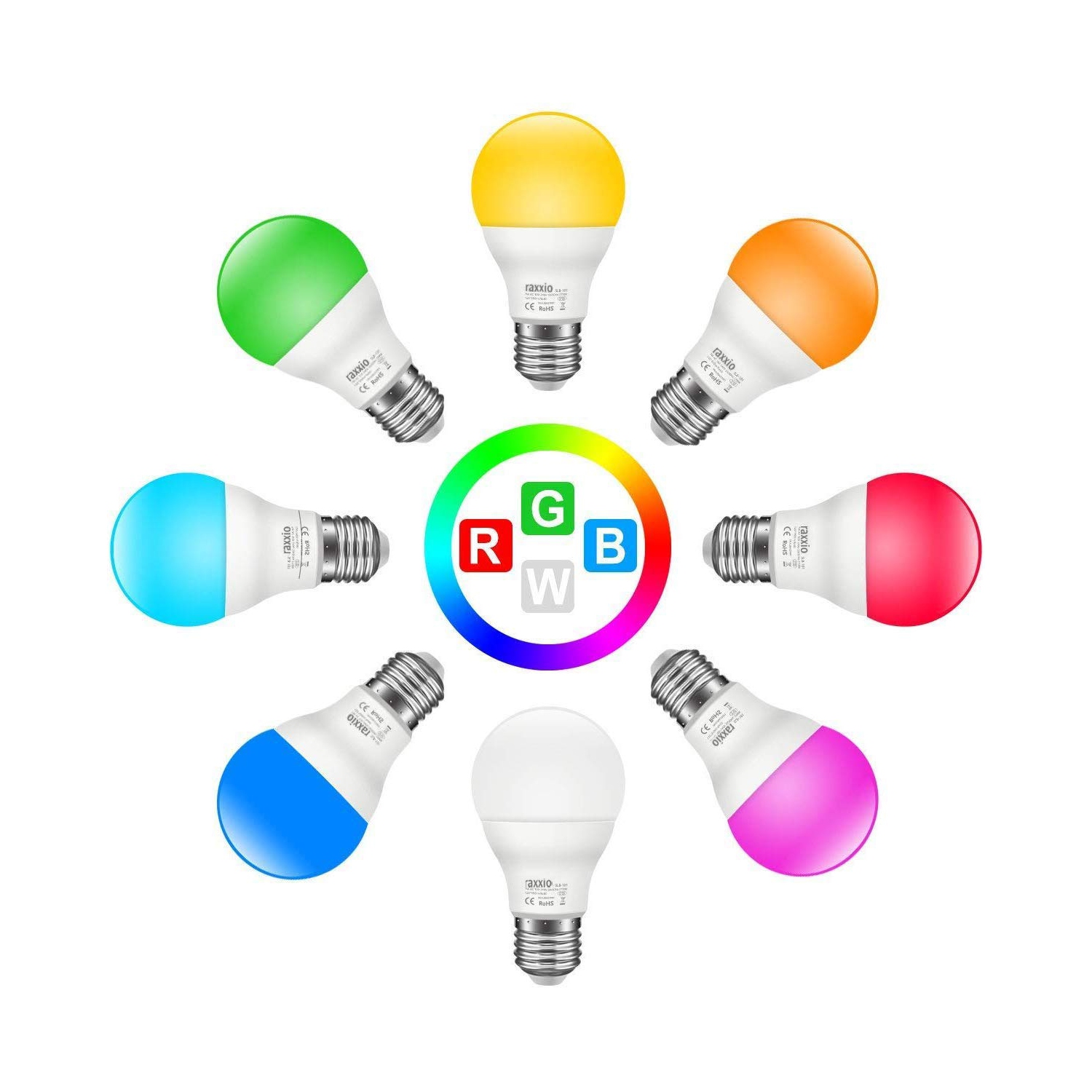 Ampoule DEL intelligente multicolore à intensité variable de 60 W équivalent à 900 lumens de Raxxio