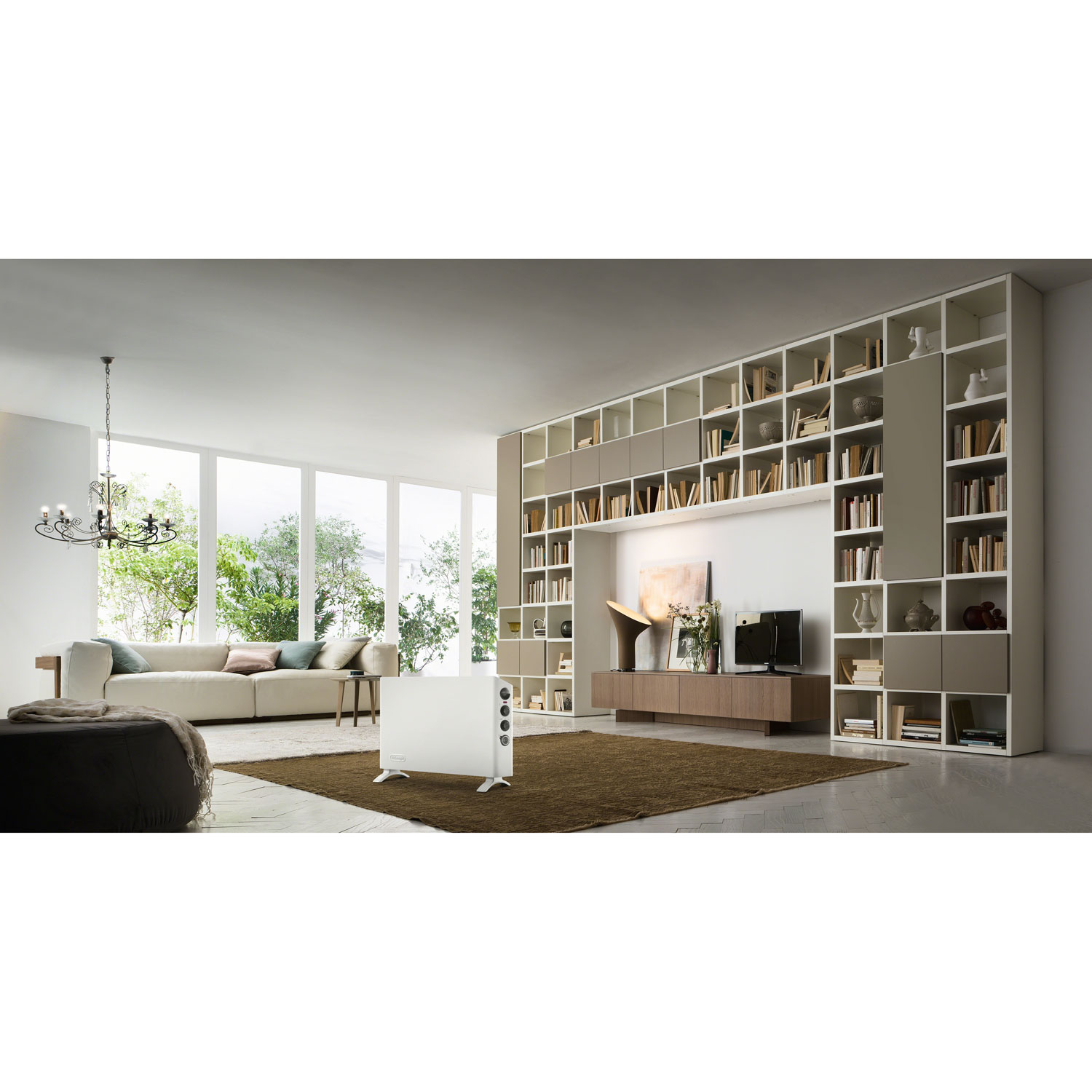 Radiateur à panneau mince manuel intérieur de De'Longhi - 27 po - Blanc