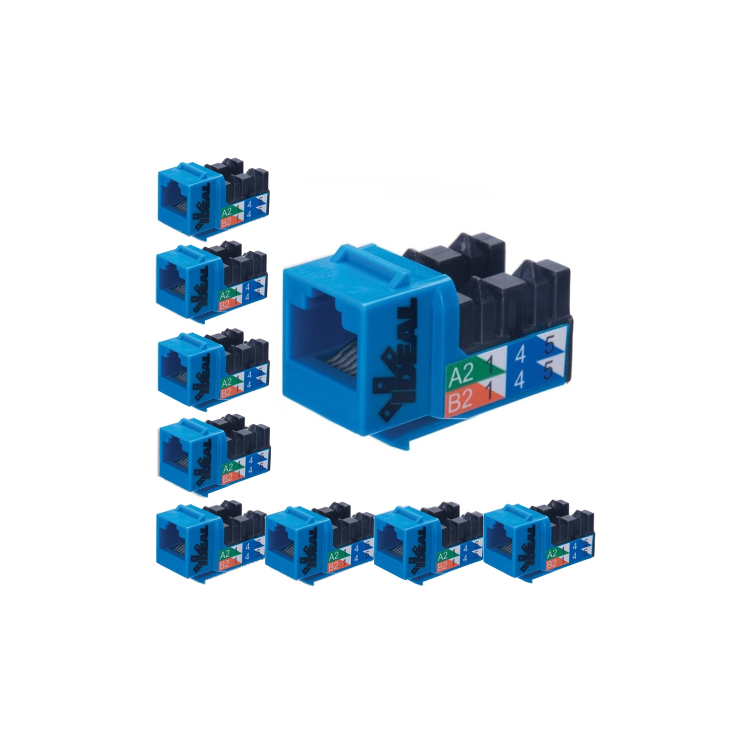 Ideal Industries Cat5e RJ45 110 Type 90 T568A/B Blue Pack of 10