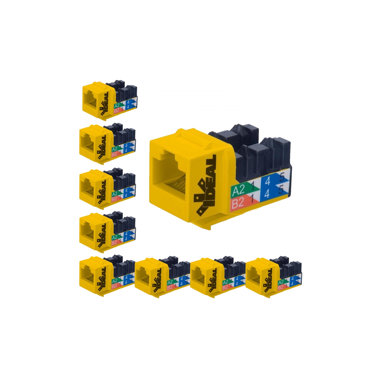 Ideal Industries Cat5e RJ45 110 Type 90 T568A/B Yellow Pack of 10
