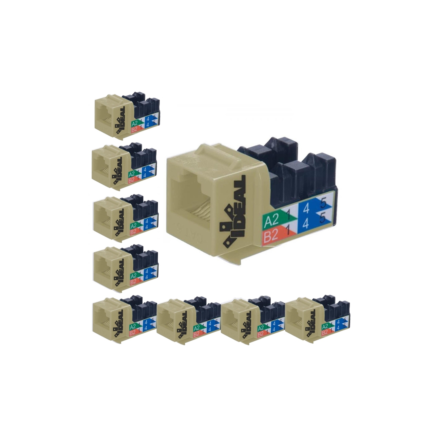Ideal Industries Cat5e RJ45 110 Type 90 T568A/B Ivory Pack of 10