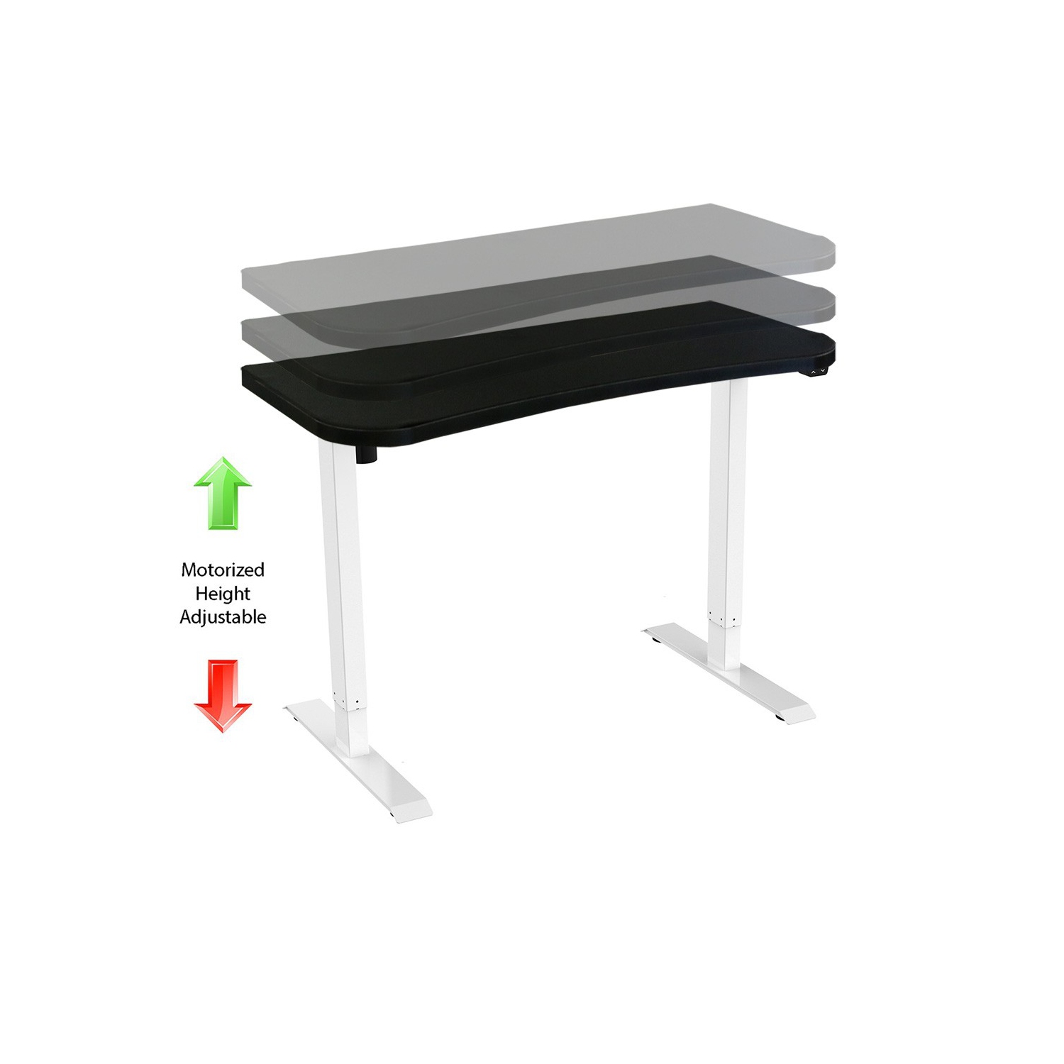 Bureau de jeu/PC motorisé à hauteur réglable de 55 po FS-M55-WH de Boost Industries avec tapis de jeu pleine surface