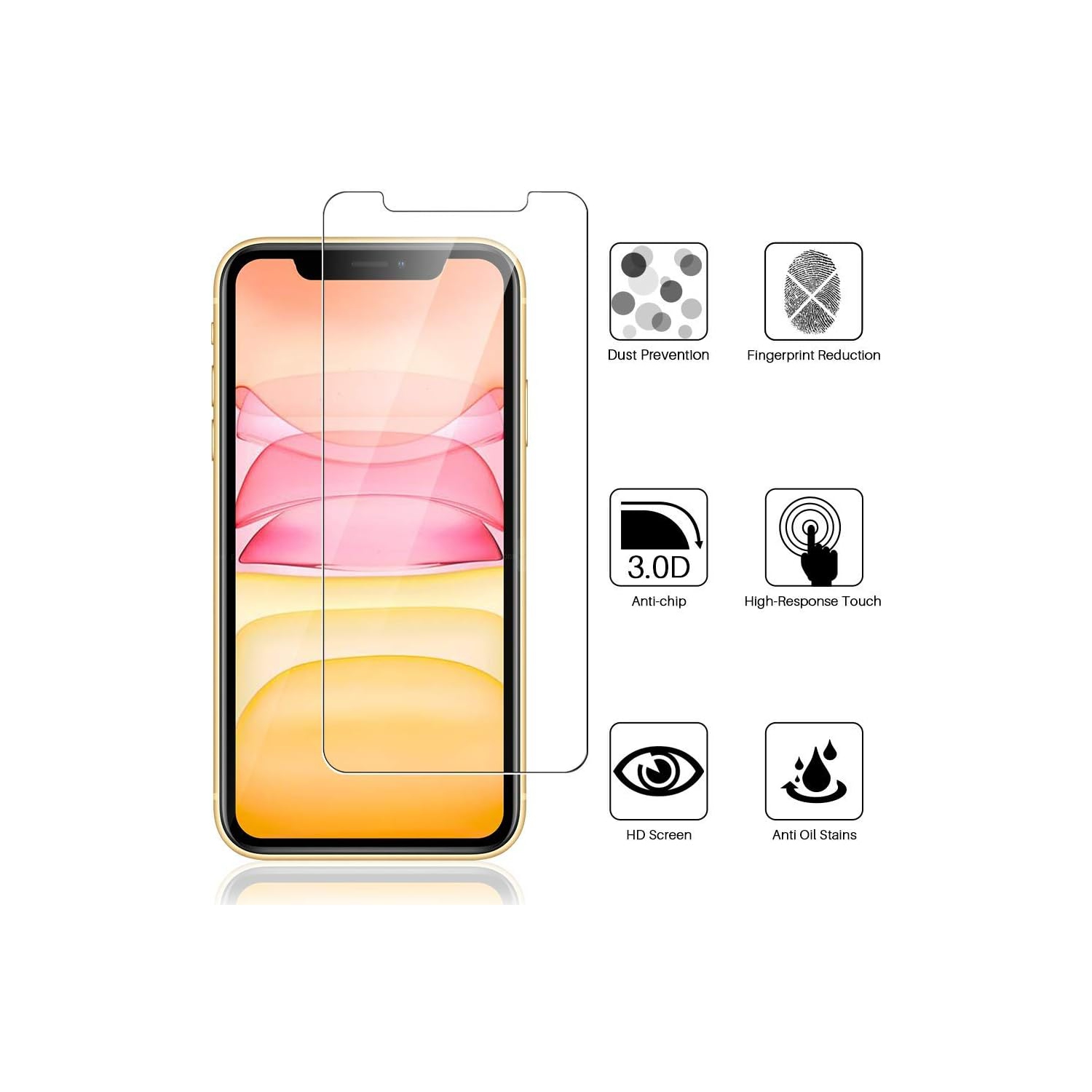 [4 Pack] LK 4 Pack Screen Protector for iPhone 11 and iPhone XR 6.1 inch, Tempered Glass Case Friendly, Alignment Frame Easy Installation - 3D Touch